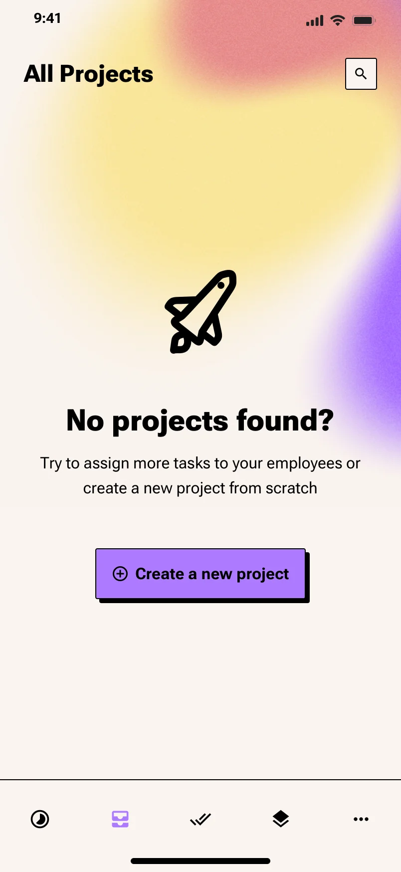 Neo-brutalism mobile project management app