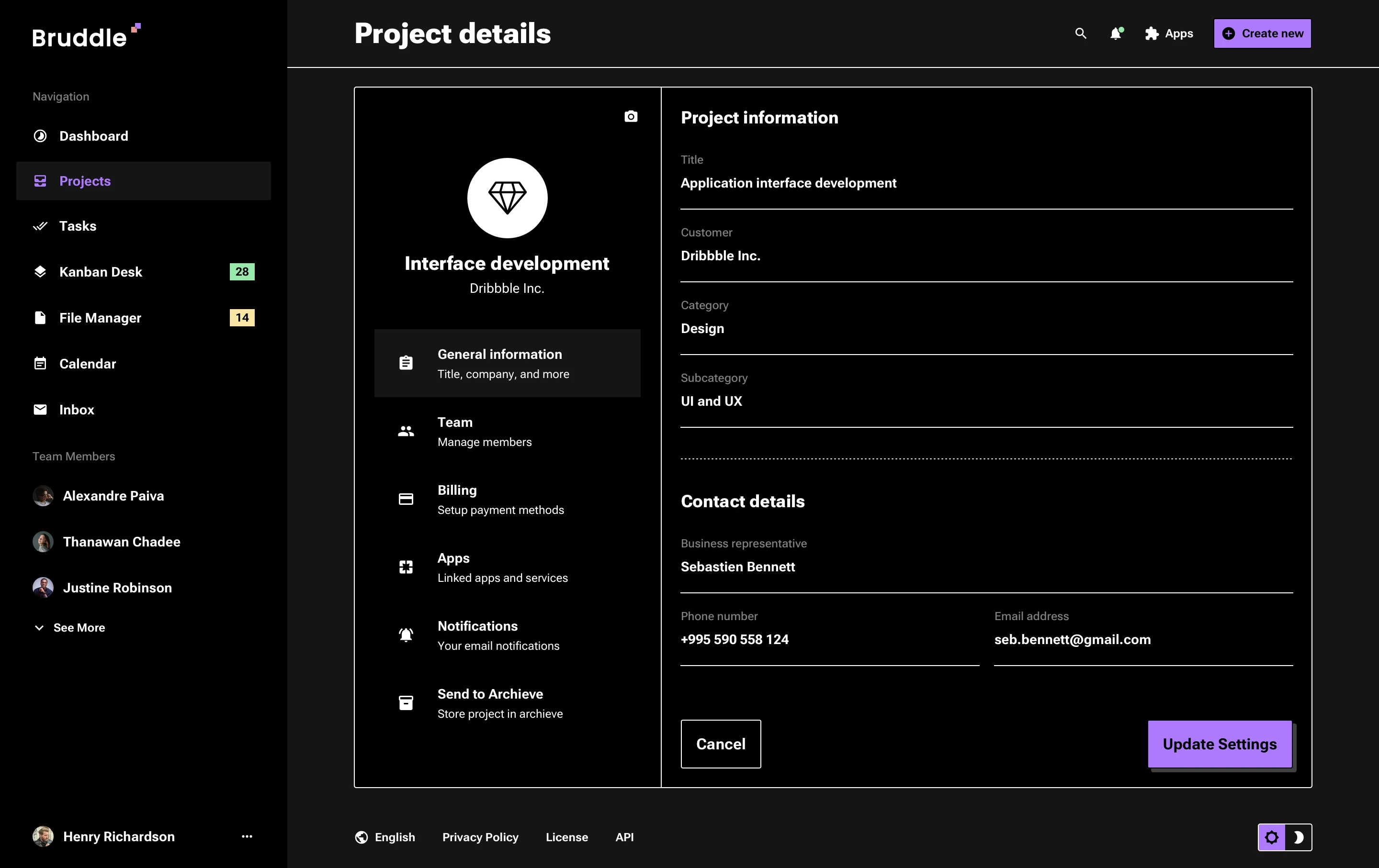 Neo-brutalism project management app