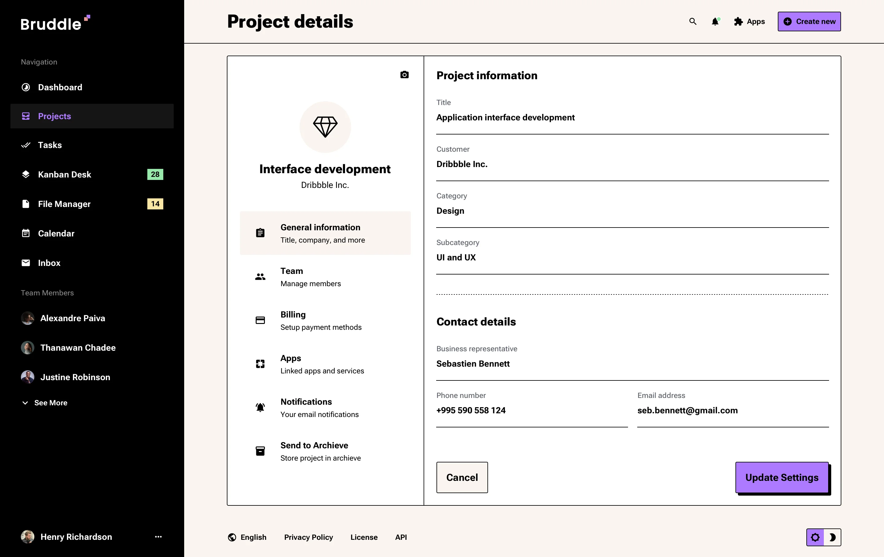 Neo-brutalism project management app design