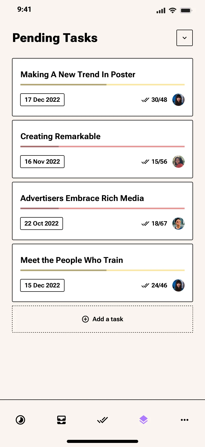 Neo-brutalism mobile todo app design
