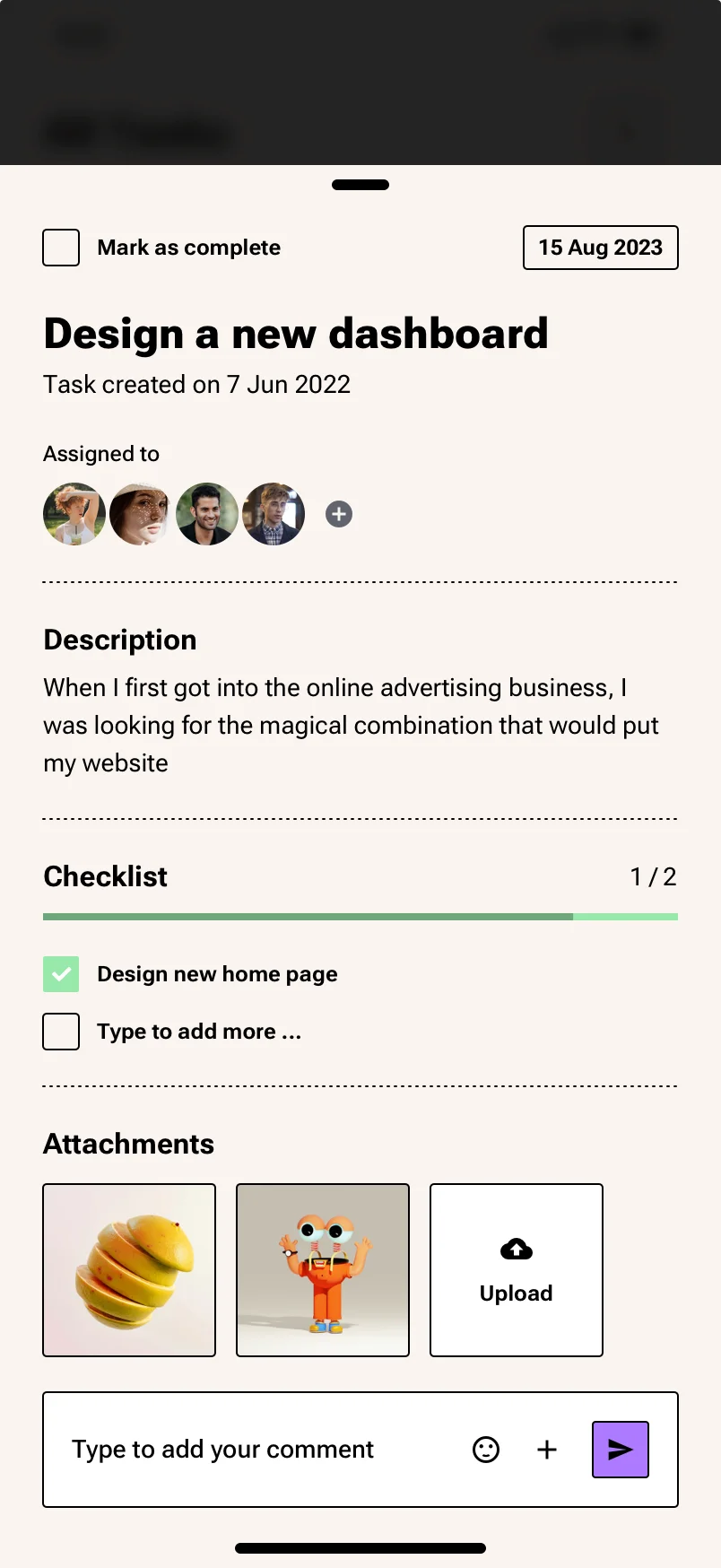 Neo-brutalism mobile todo app design