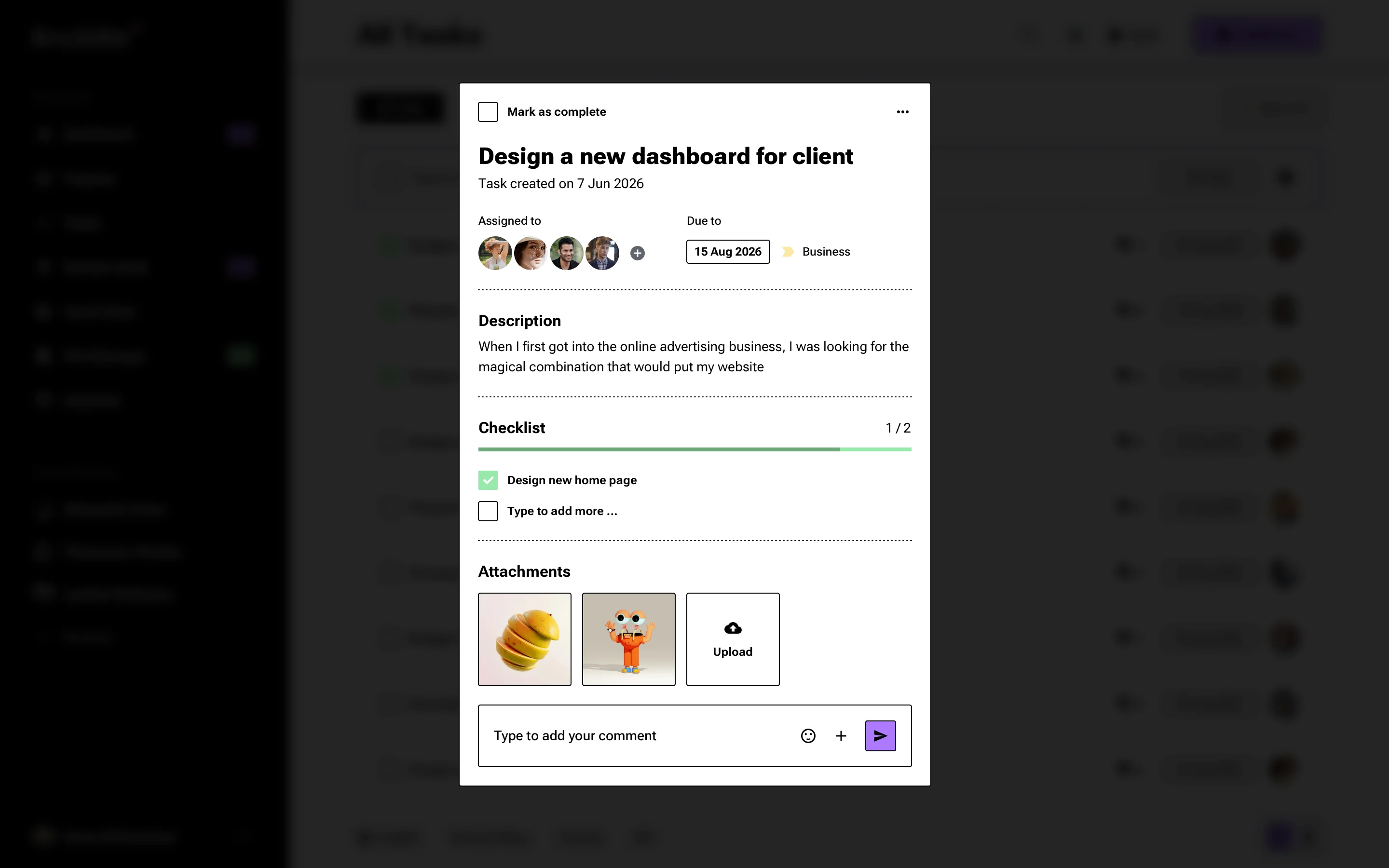 Neo-brutalism task overview details design