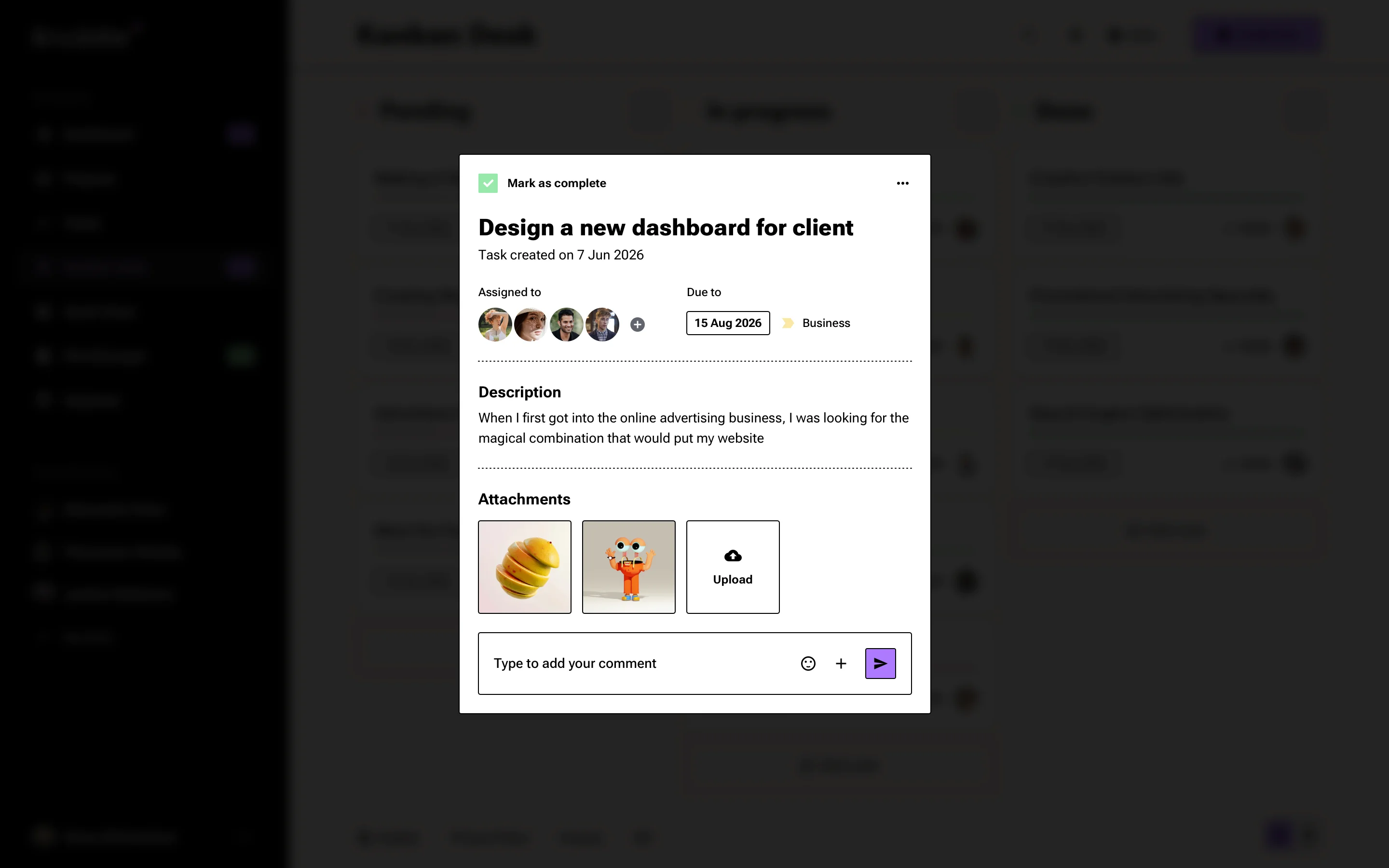 Neo-brutalism task popup desgin