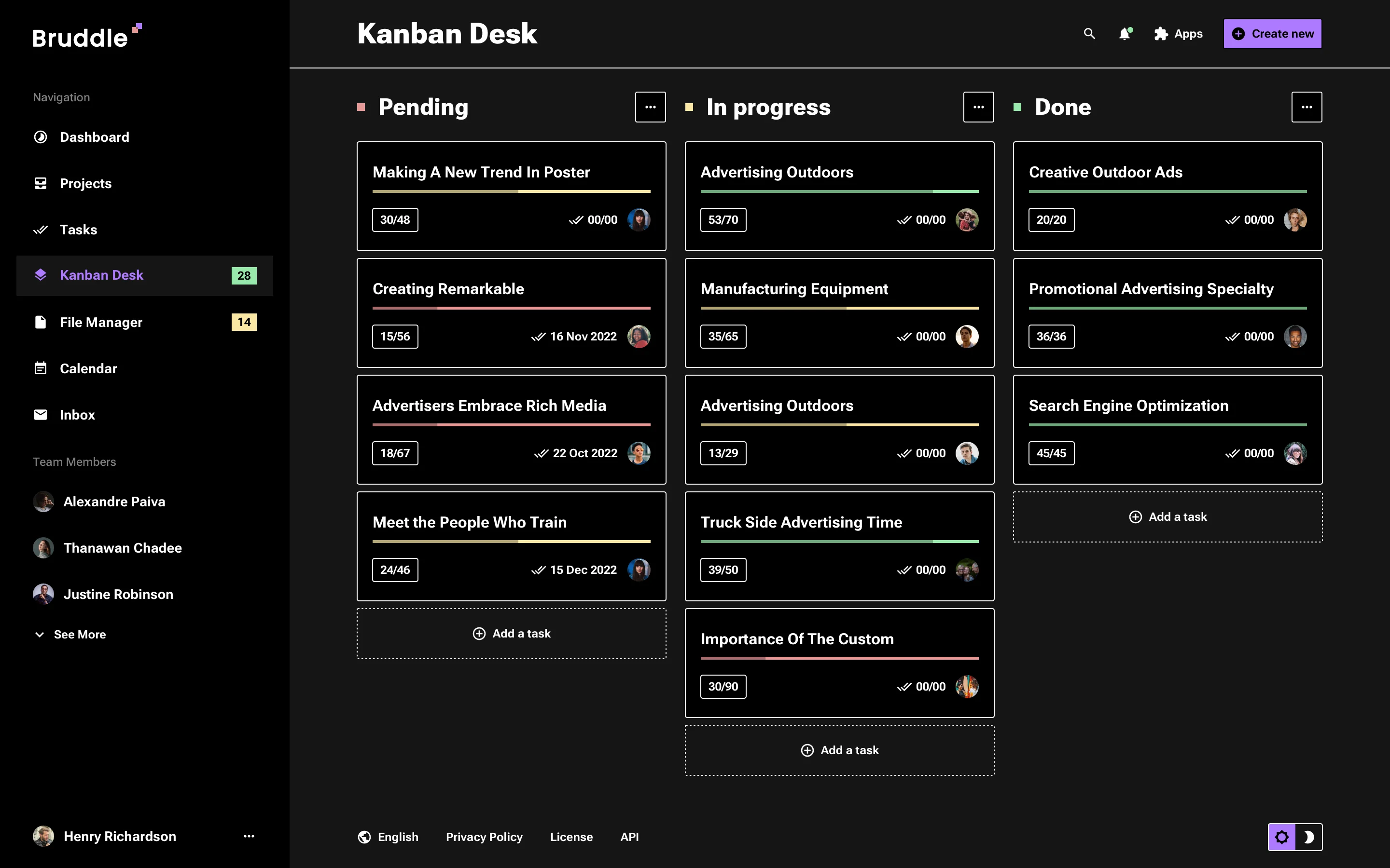 Neo-brutalism kanban desk design
