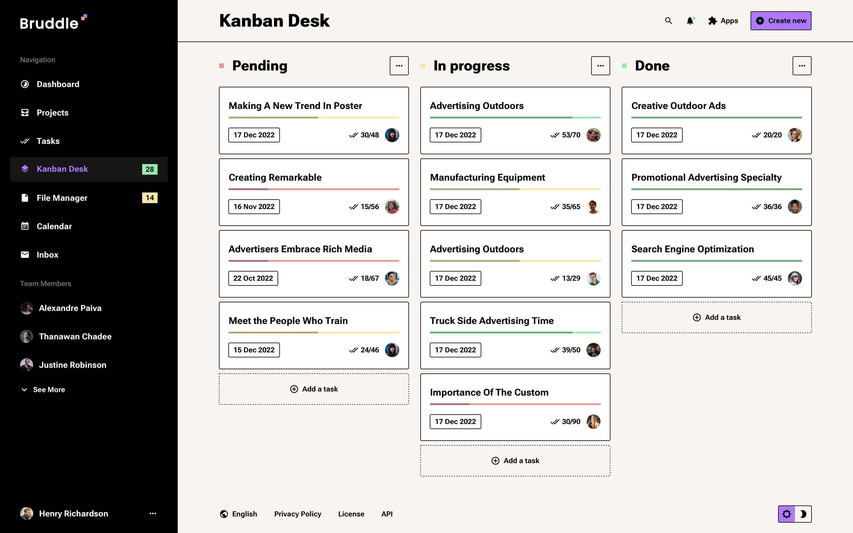 Neo-brutalism kanban desk design