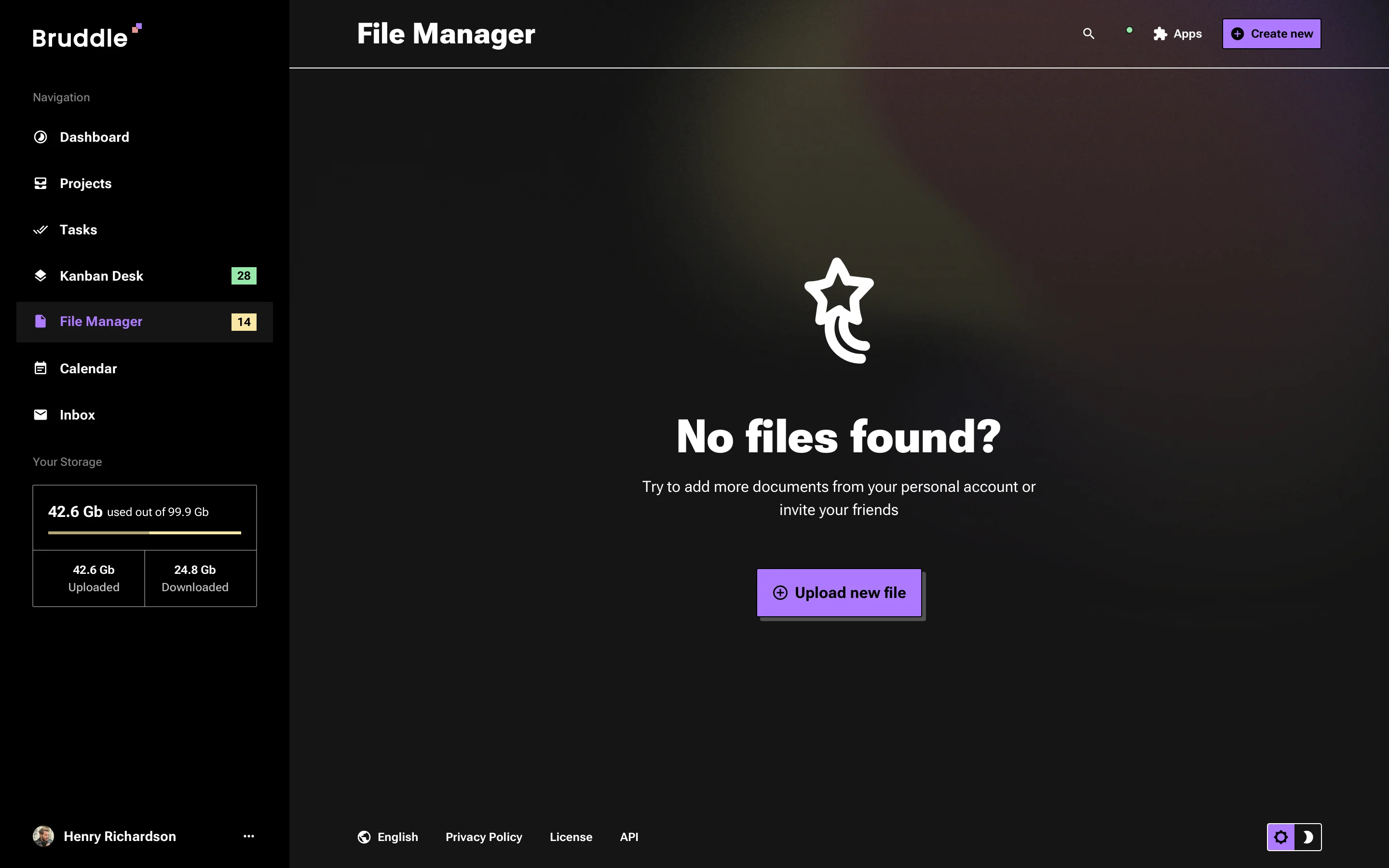 Neo-brutalism Dark UI for File Manager