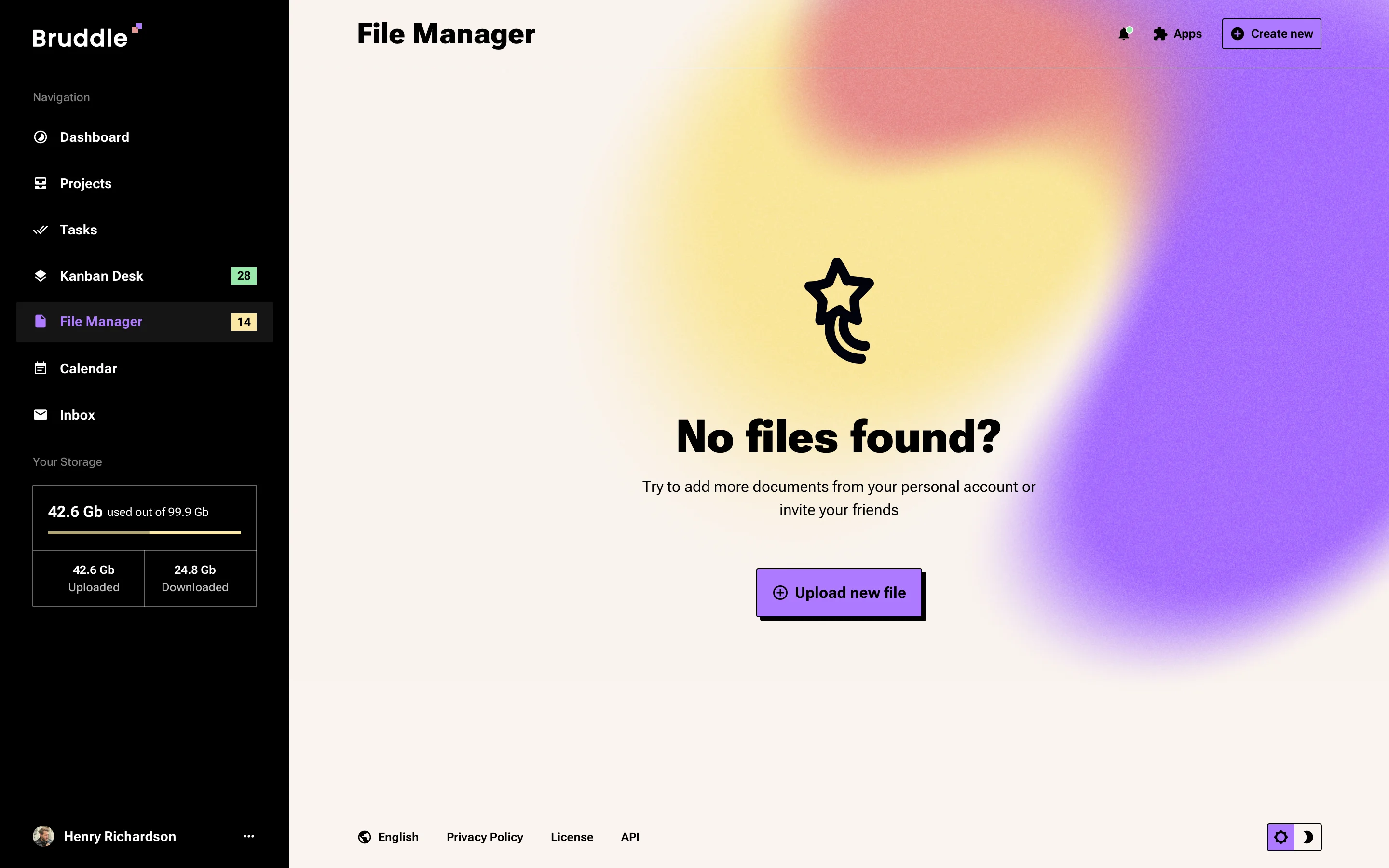 Neo-brutalism File Manager Design