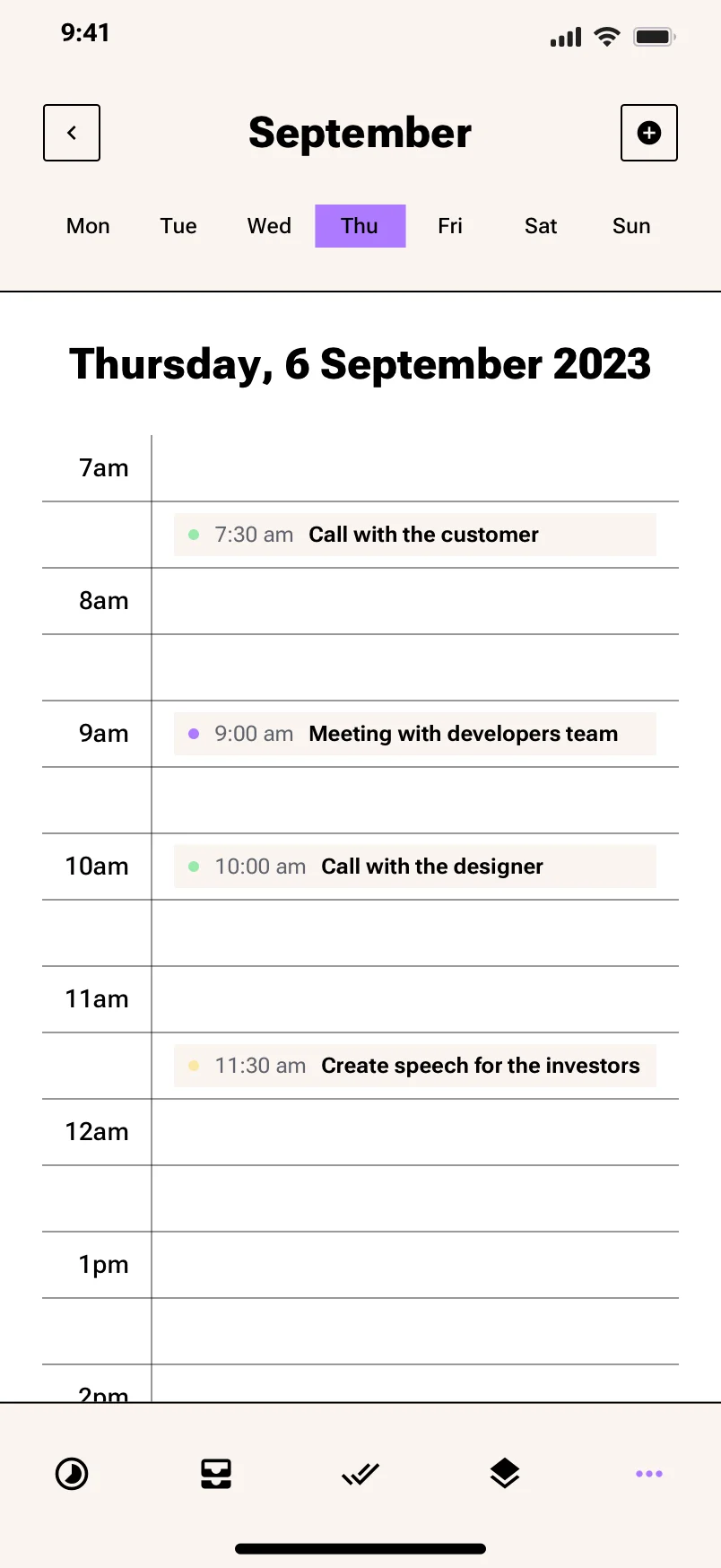 Neo-brutalism Mobile Calendar App design