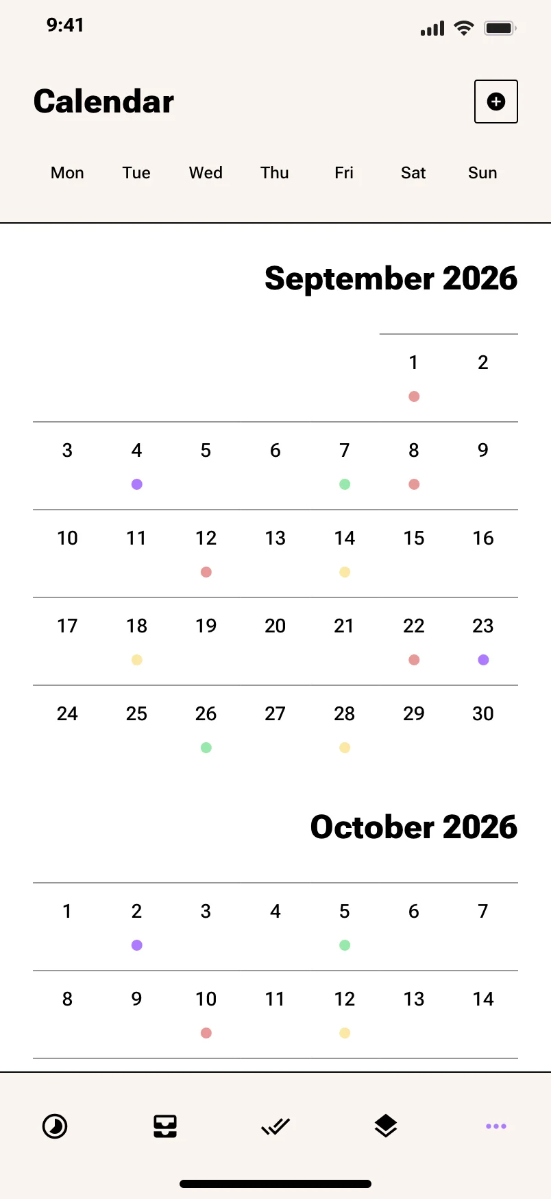 Neo-brutalism Calendar App design