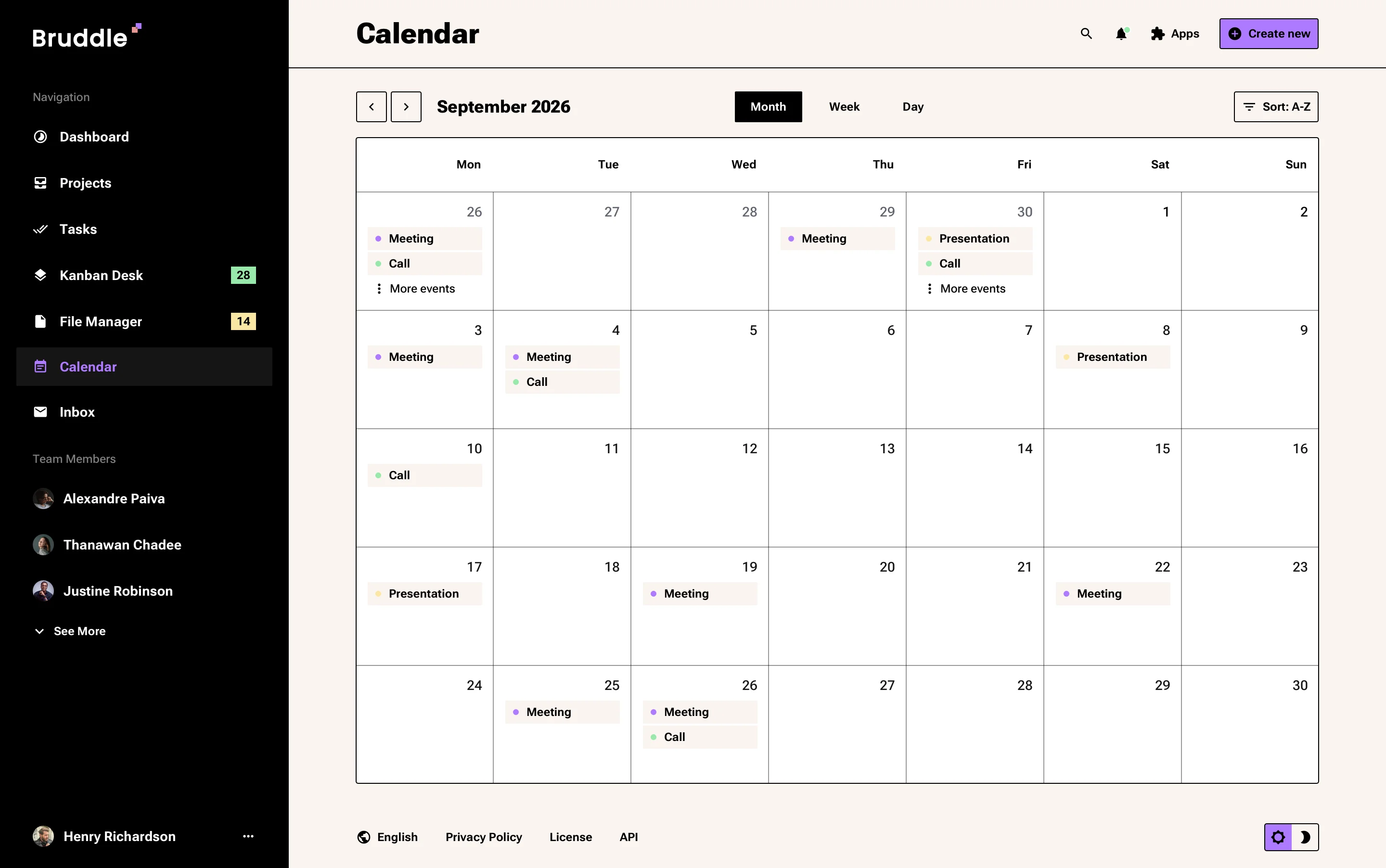 Neo-brutalism Calendar App design