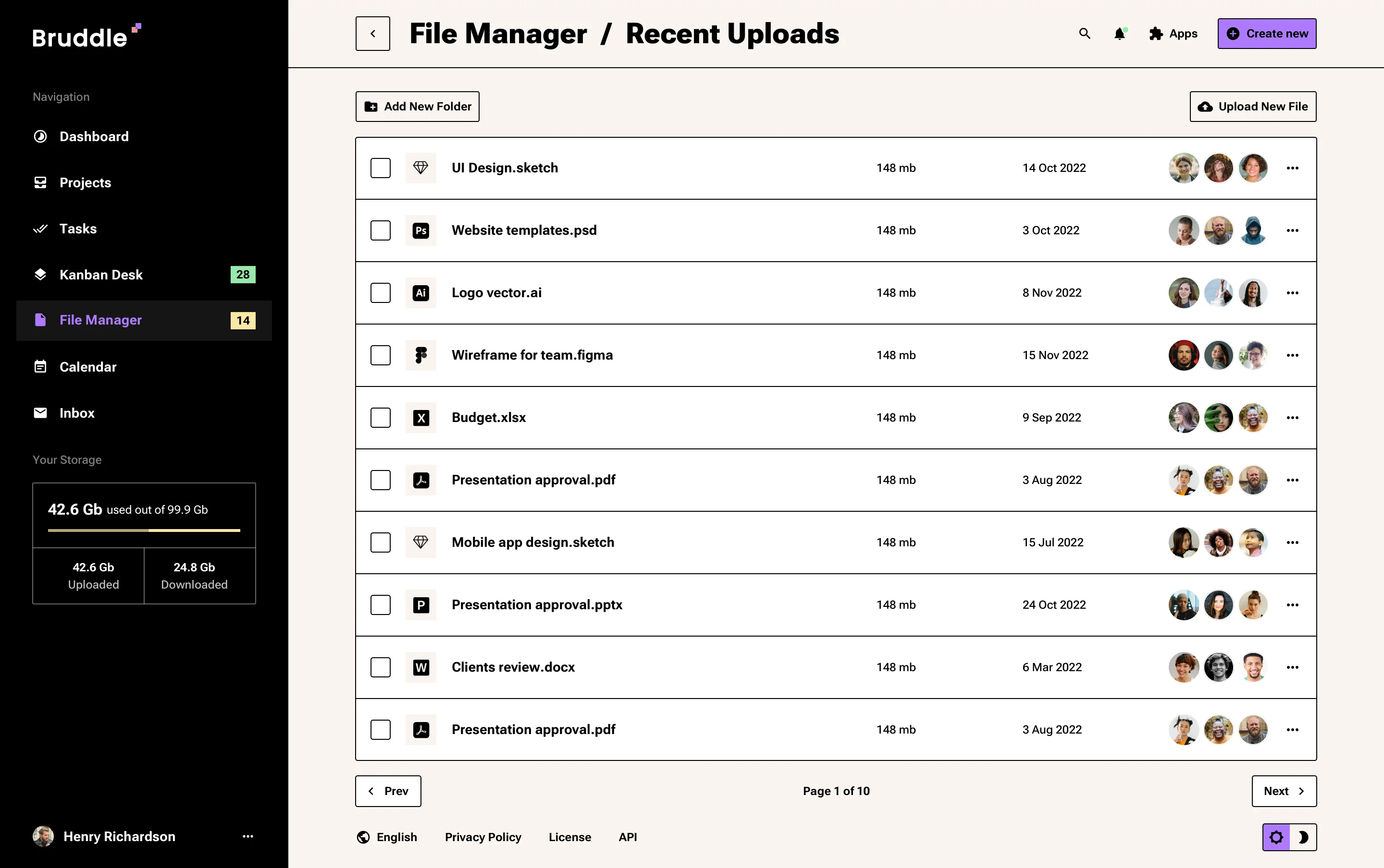 Neo-brutalism Files Management app