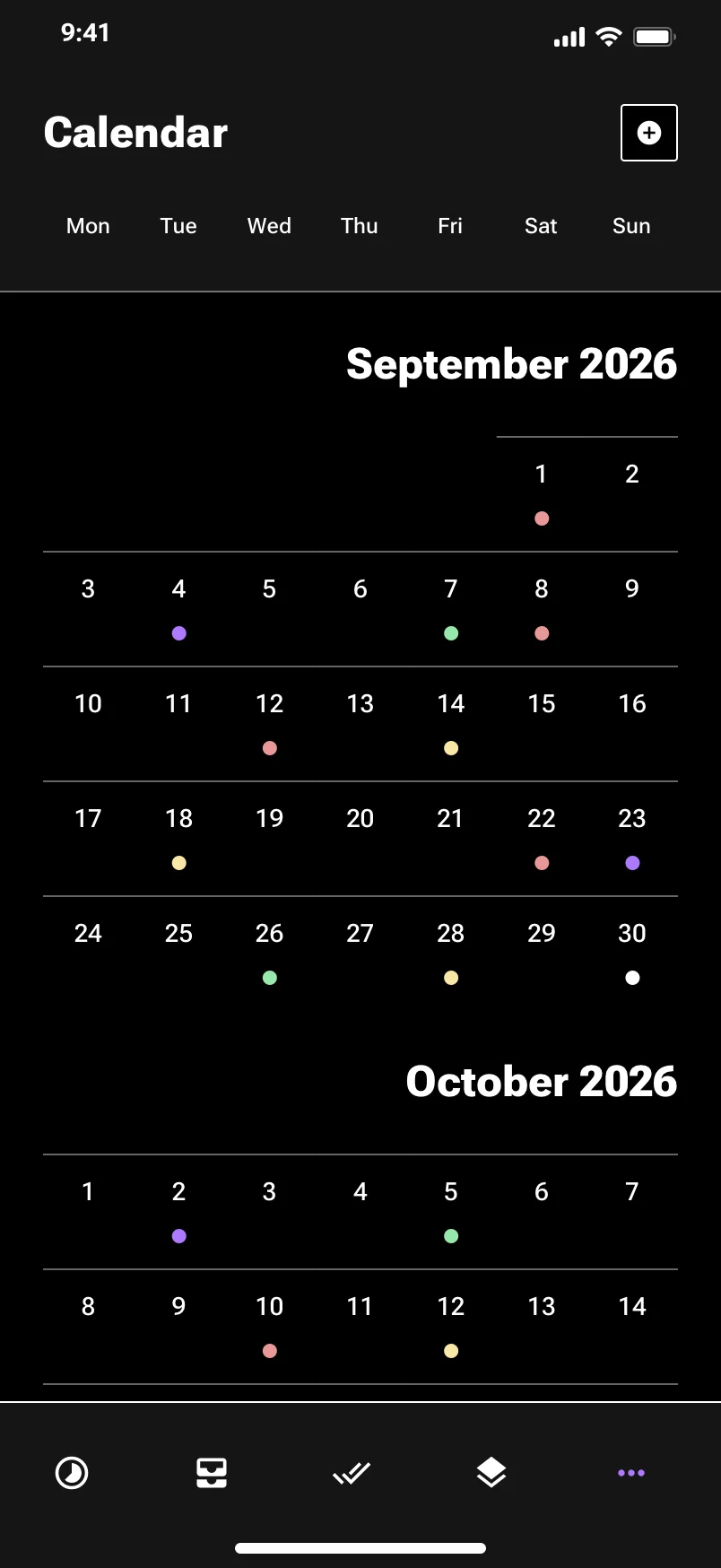 Calendar app design