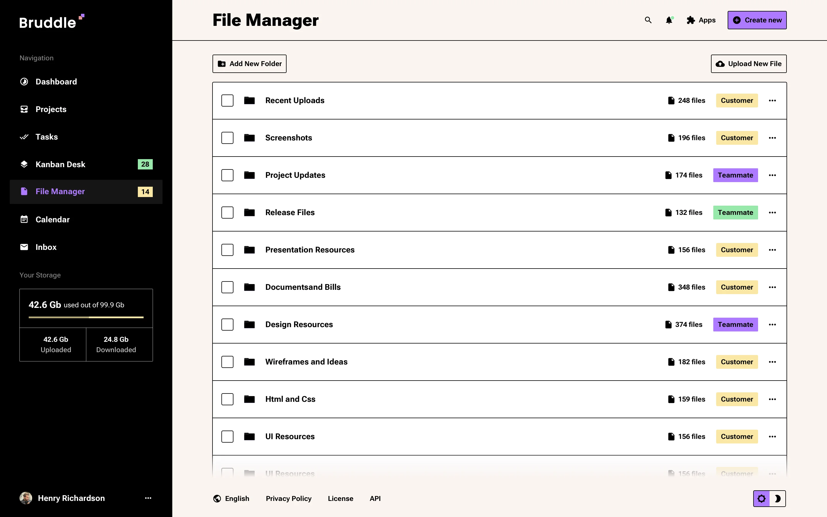 Neo-brutalism File Manager Design