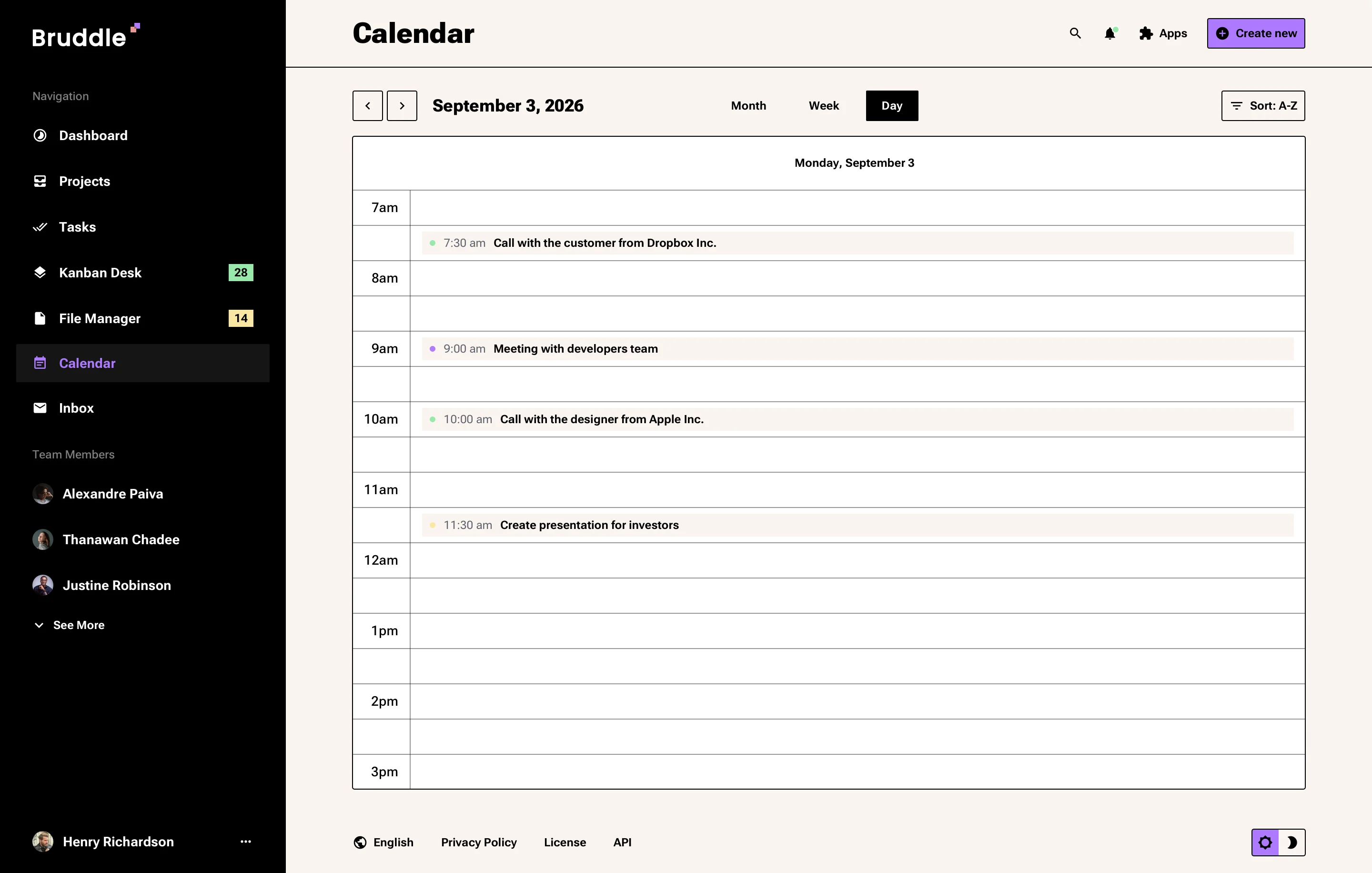 Neo-brutalism Web Calendar design