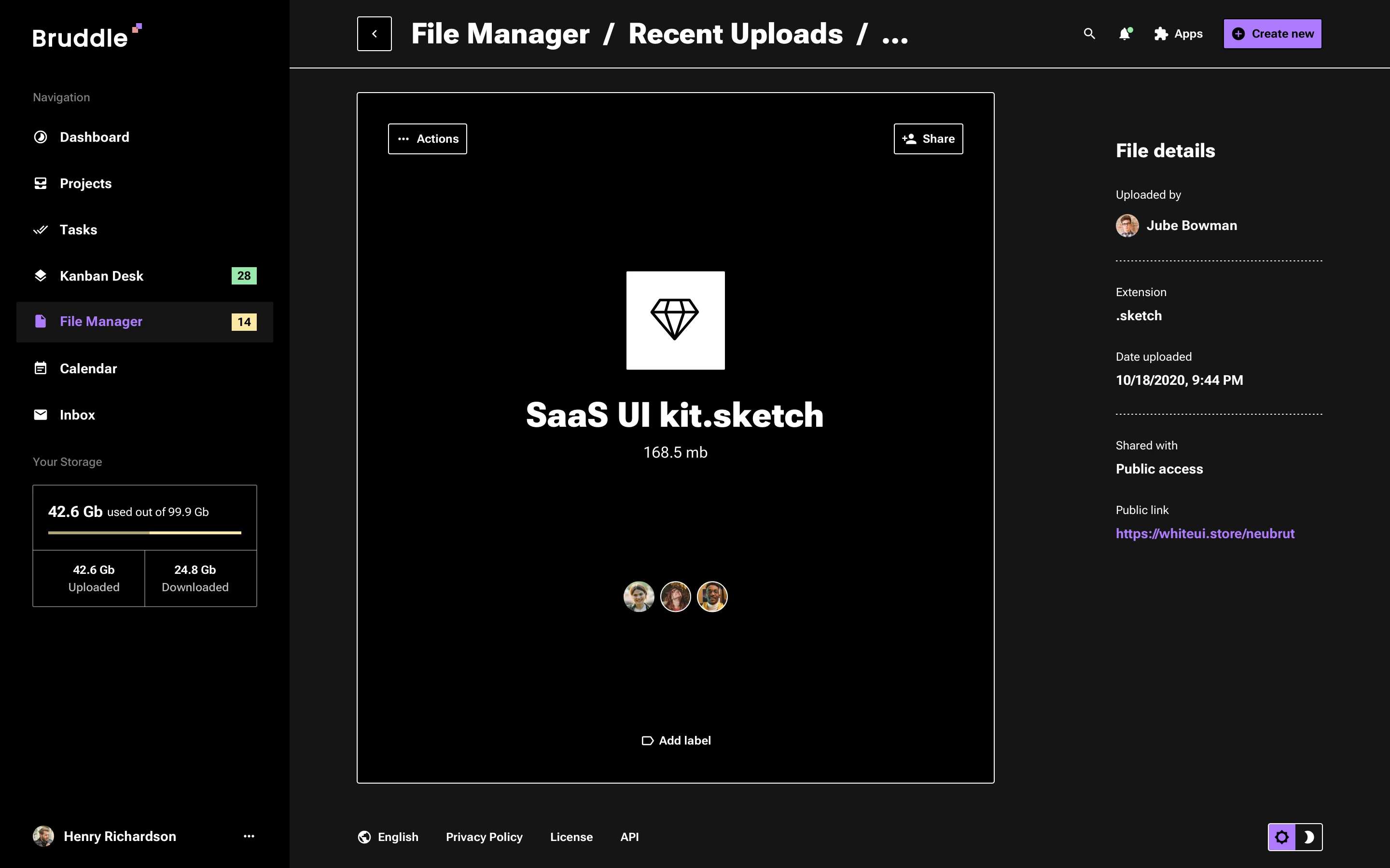 File Management app UI design