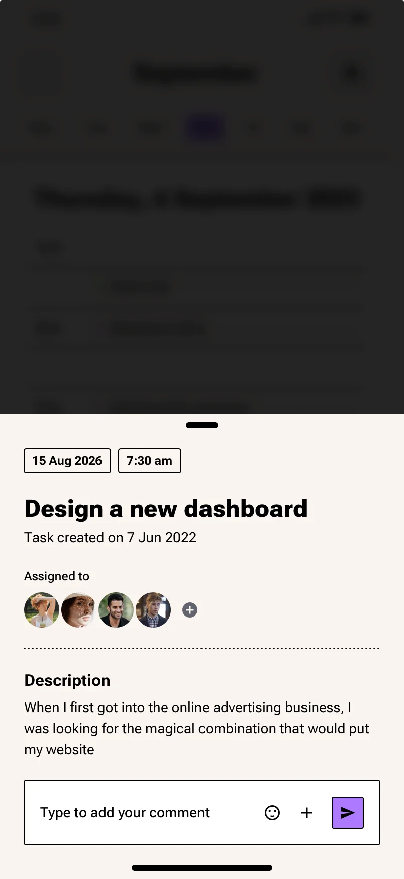Neo-brutalism Mobile Calendar App design