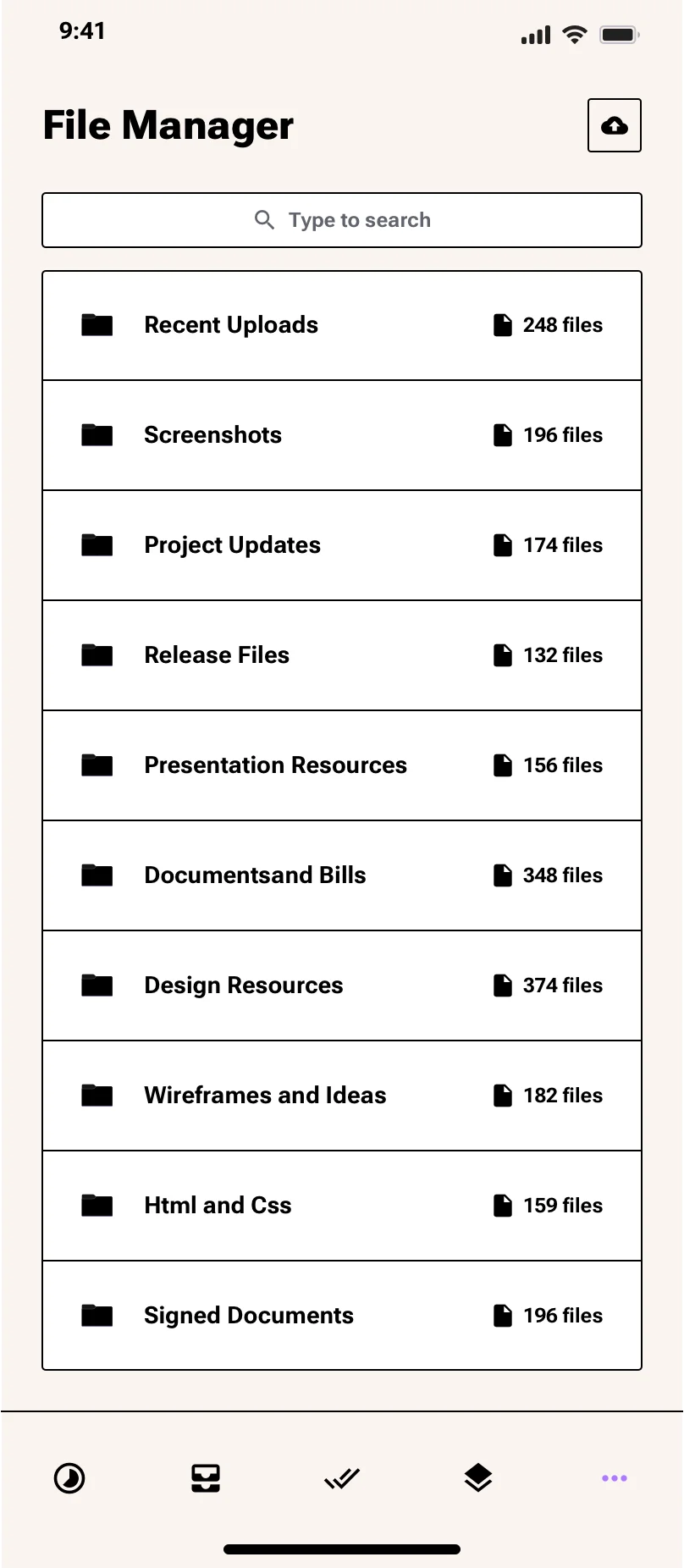 Neo-brutalism Mobile File Manager