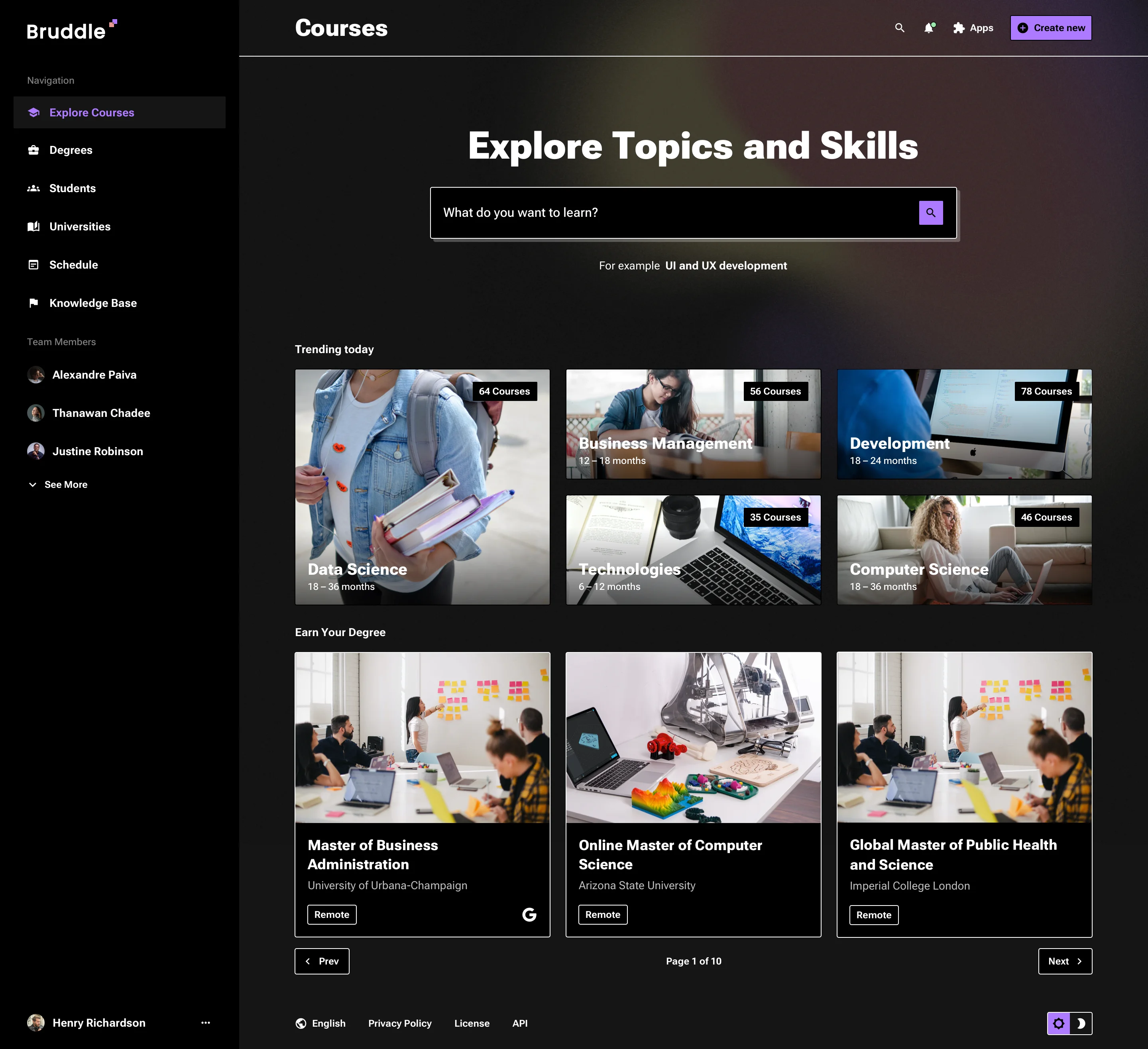 Neo-brutalism education app UI design