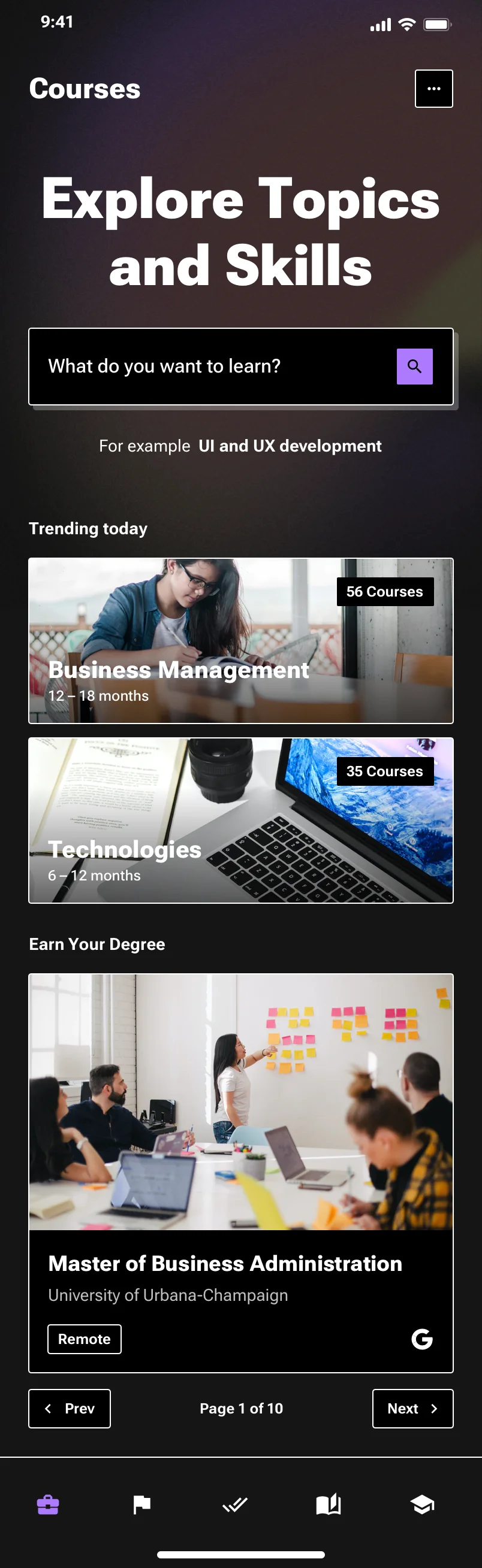 Neo-brutalism education saas mobile app