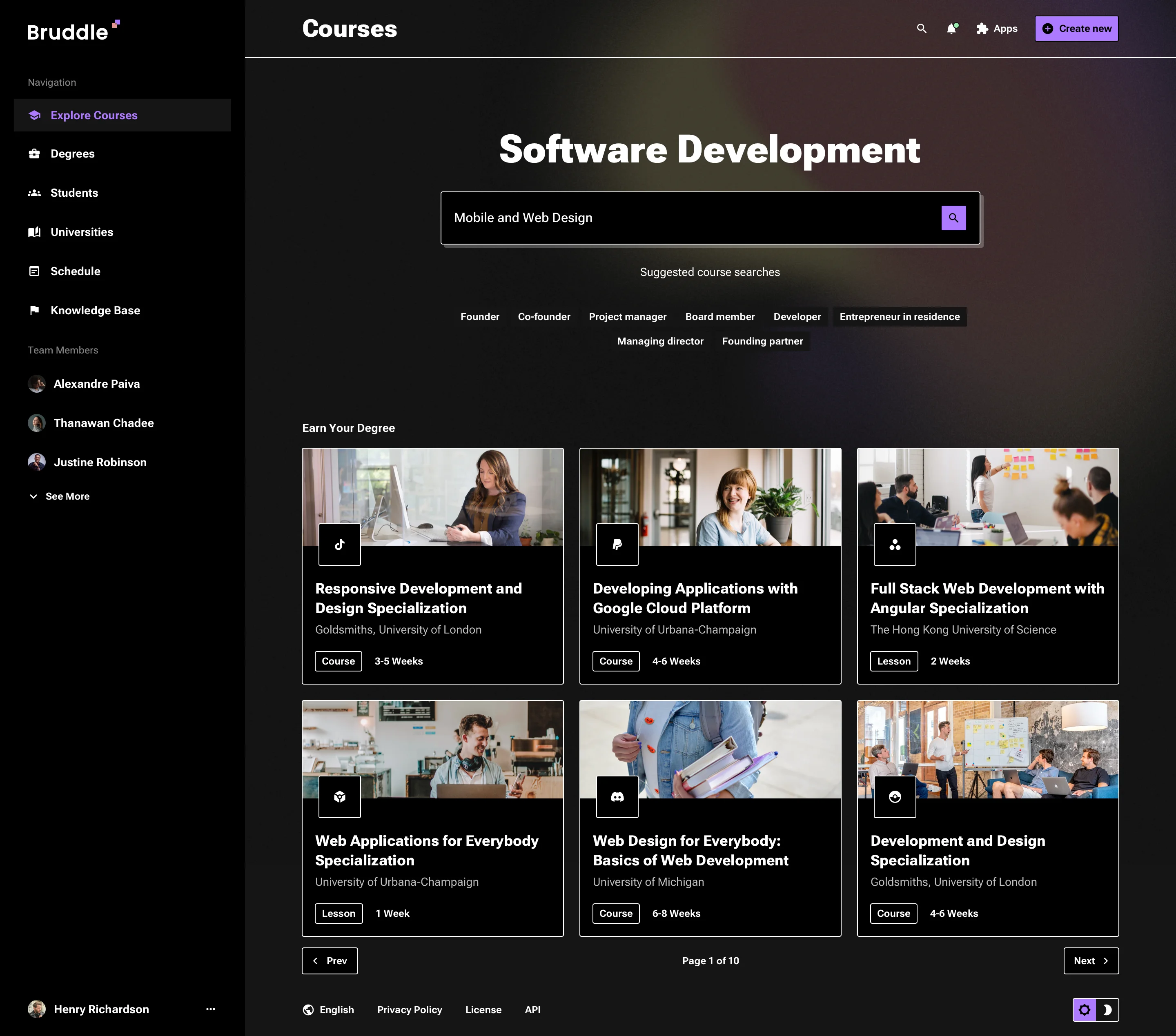Neo-brutalism education app UI design