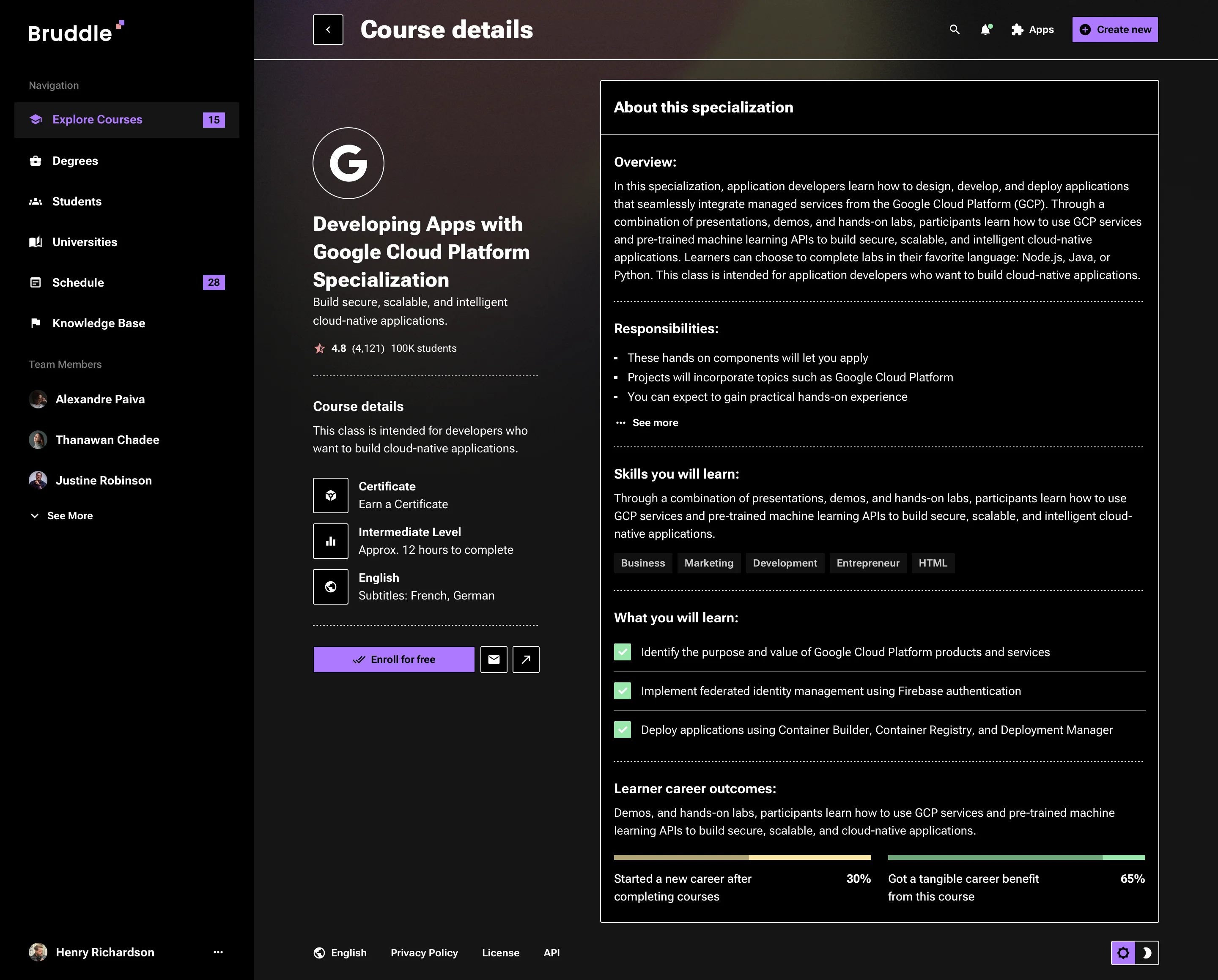 Neo-brutalism education saas app
