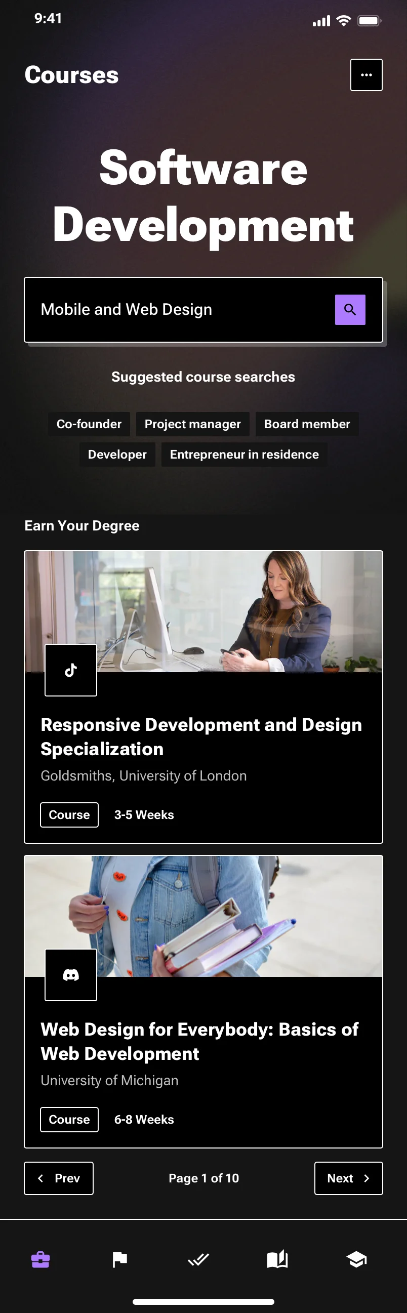 Neo-brutalism education saas mobile app