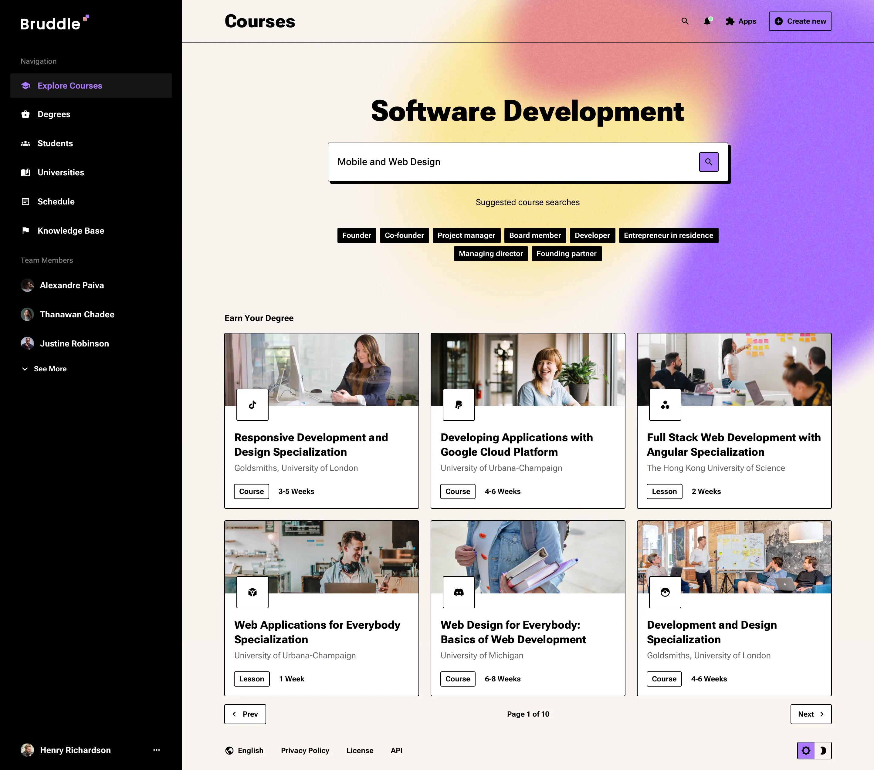 Neo-brutalism educational app design