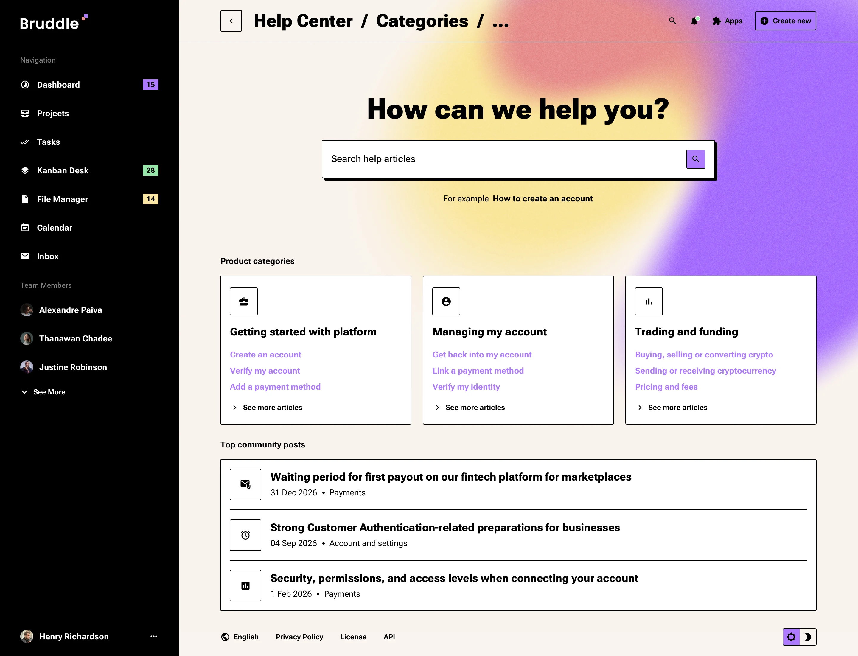Neo-brutalism support app design