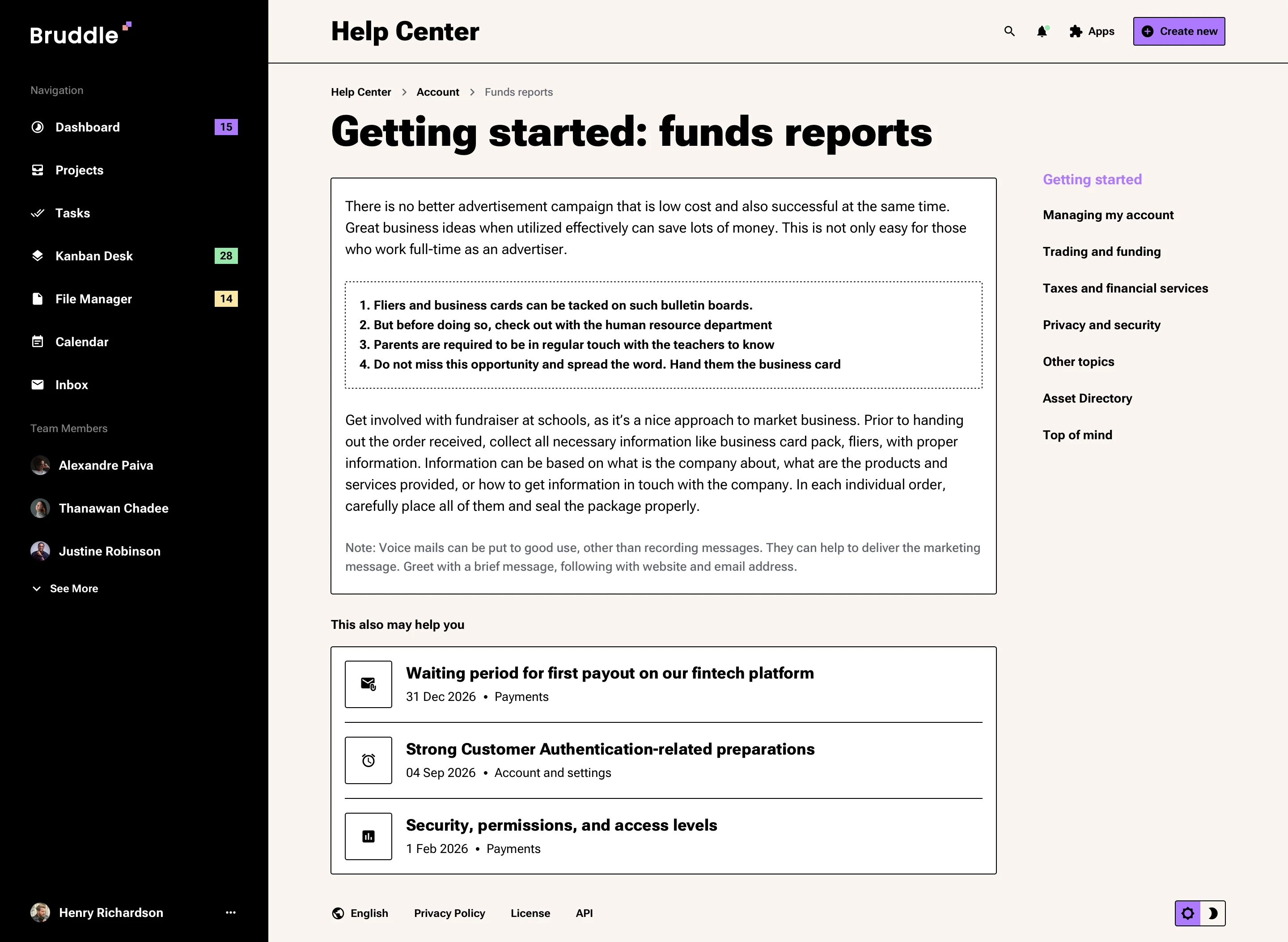Neo-brutalism help center design