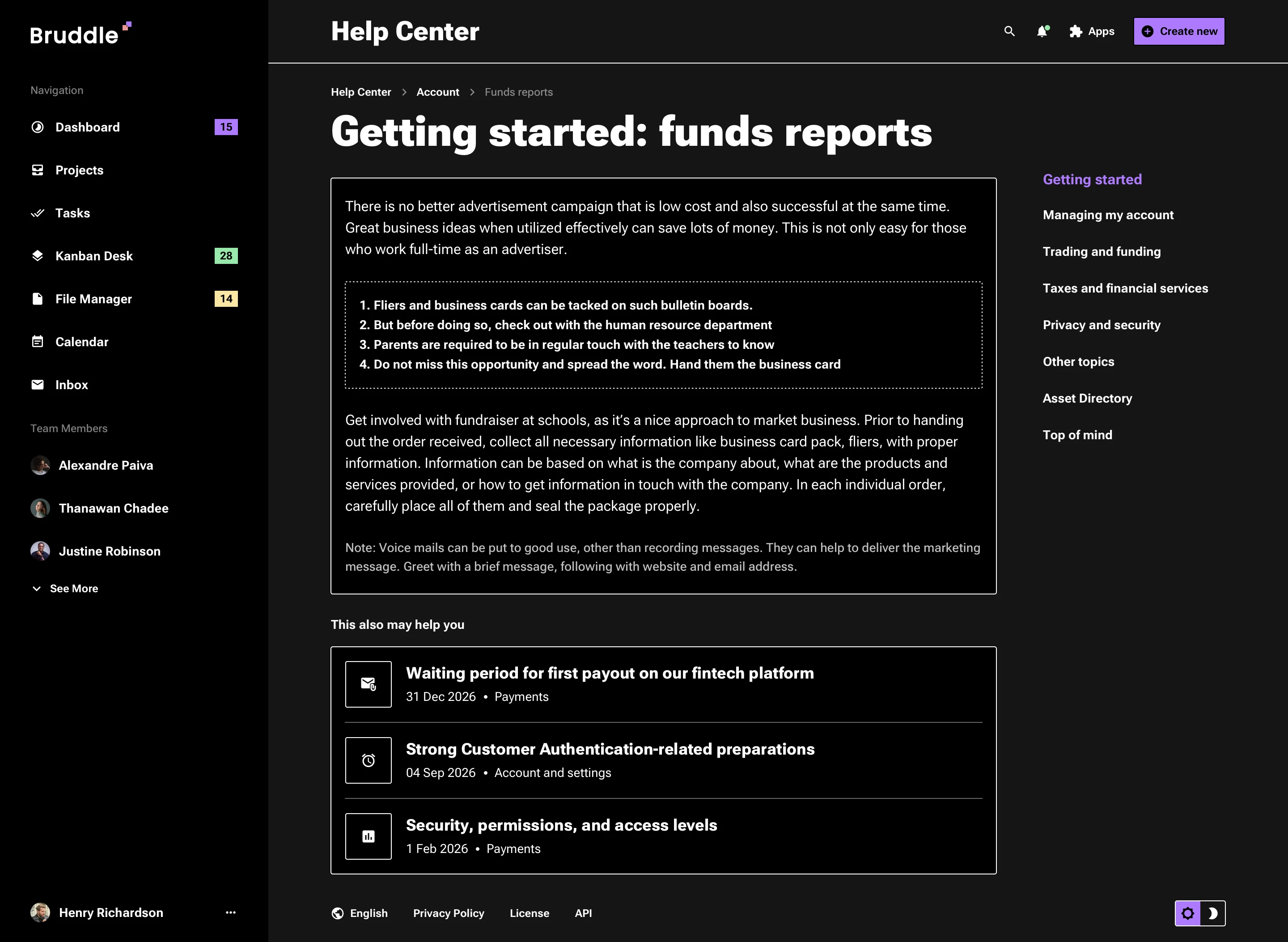Neo-brutalism help page design