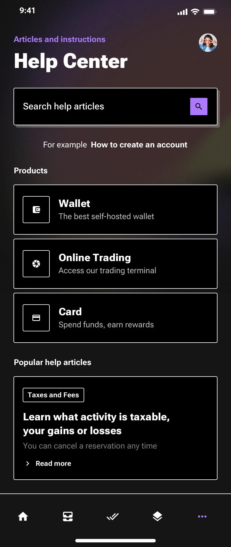 Neo-brutalism mobile help page design