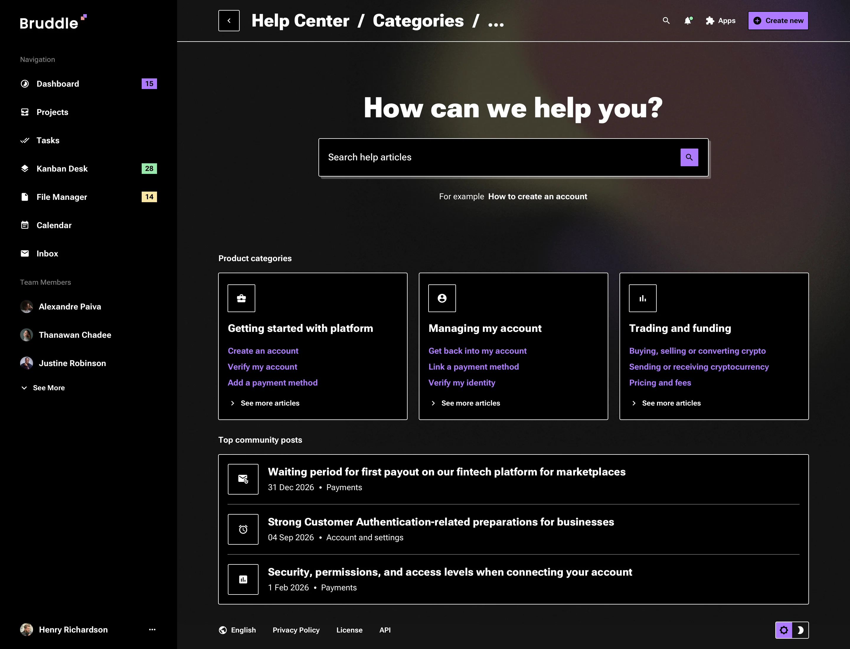 Neo-brutalism support page design