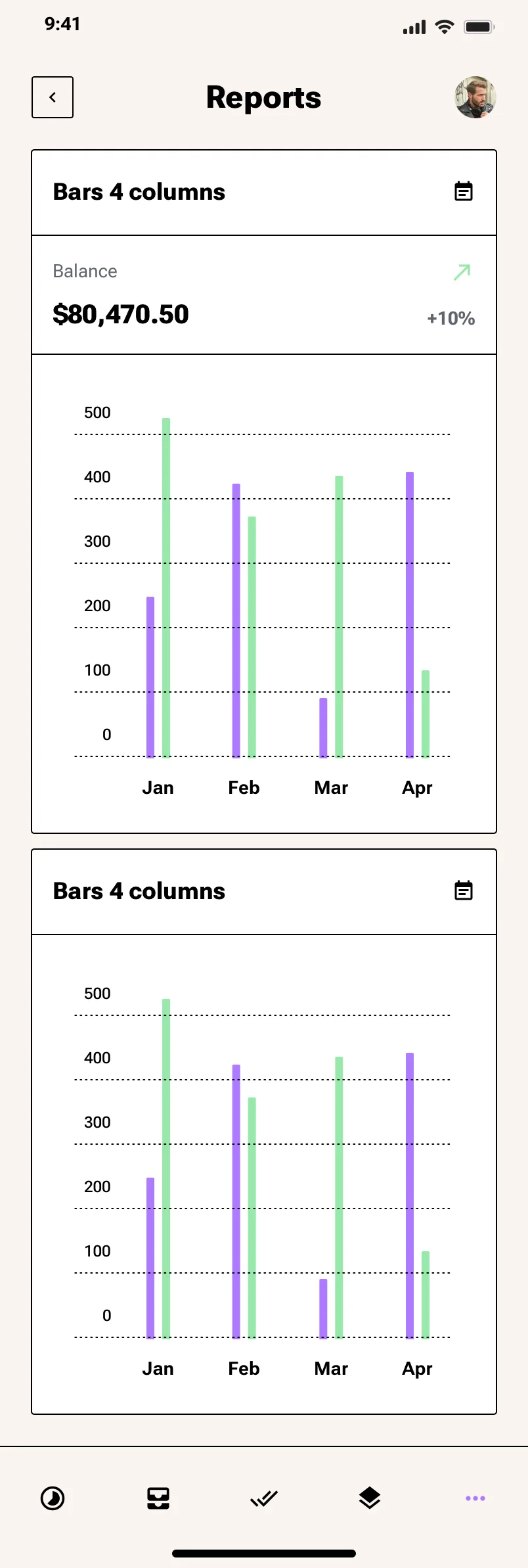 Neo-brutalism mobile analytics design
