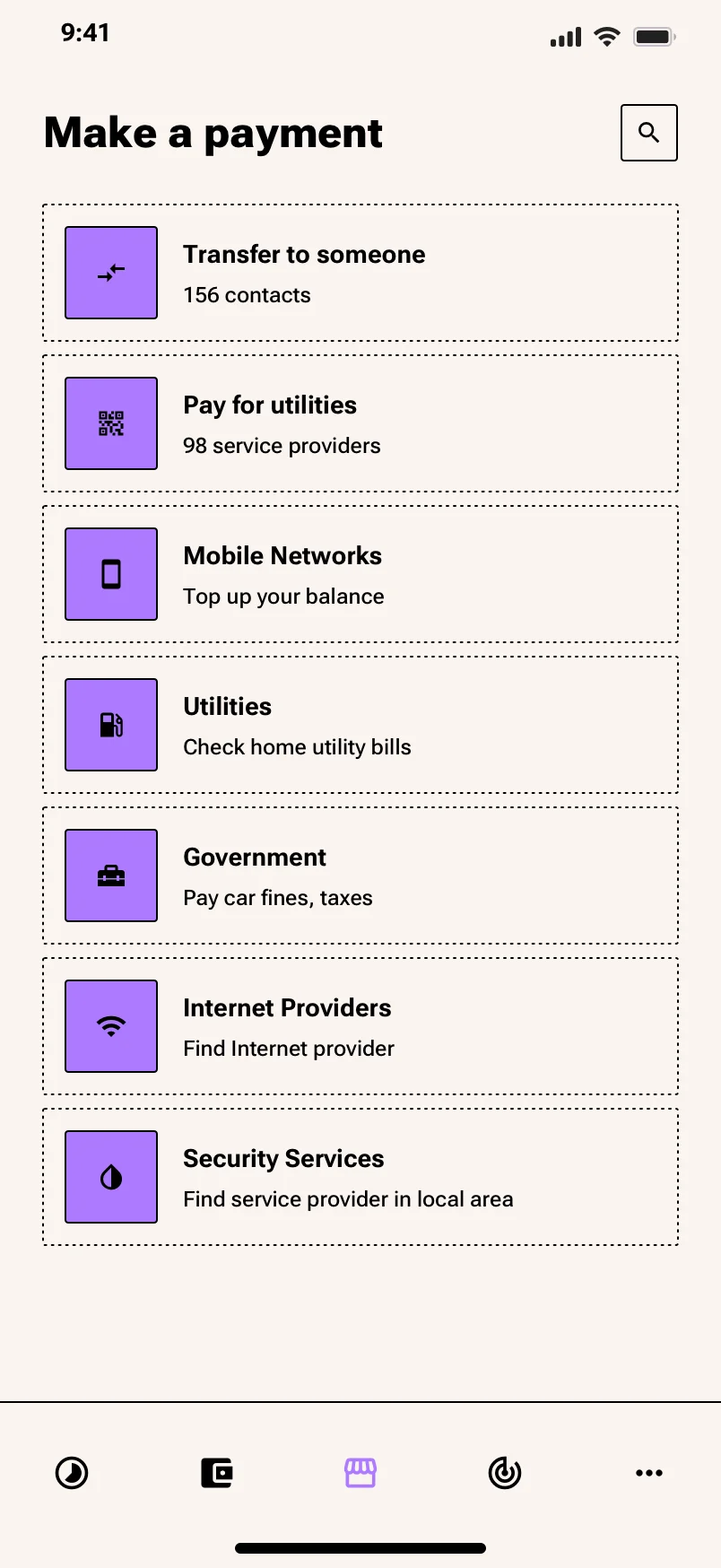 Neo-brutalism mobile payment app design
