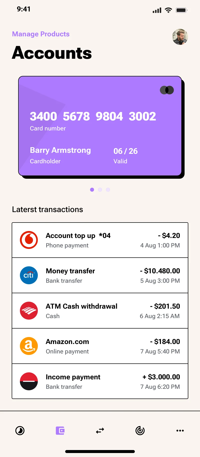 Neo-brutalism mobile banking app design