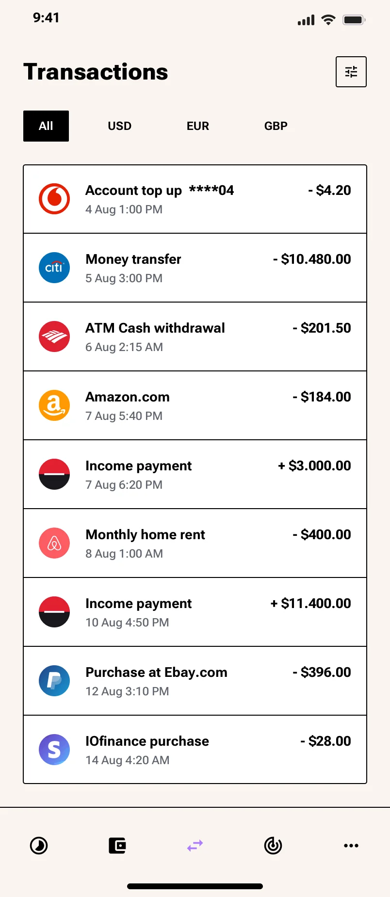Neo-brutalism mobile banking app UI design
