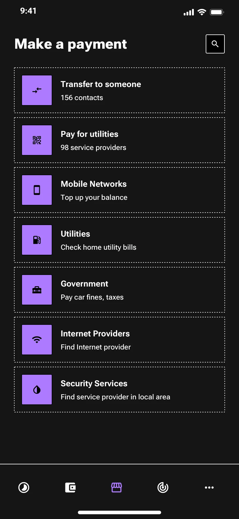 Neo-brutalism payment app design