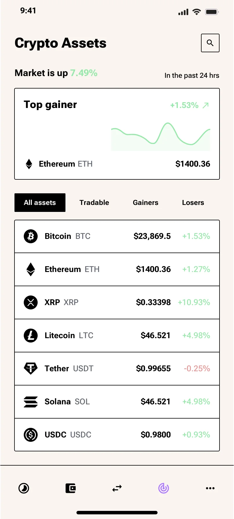 Neo-brutalism crypto payments app