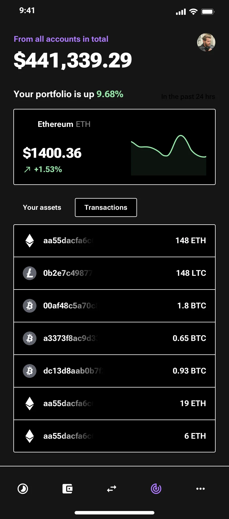 Neo-brutalism mobile crypto app