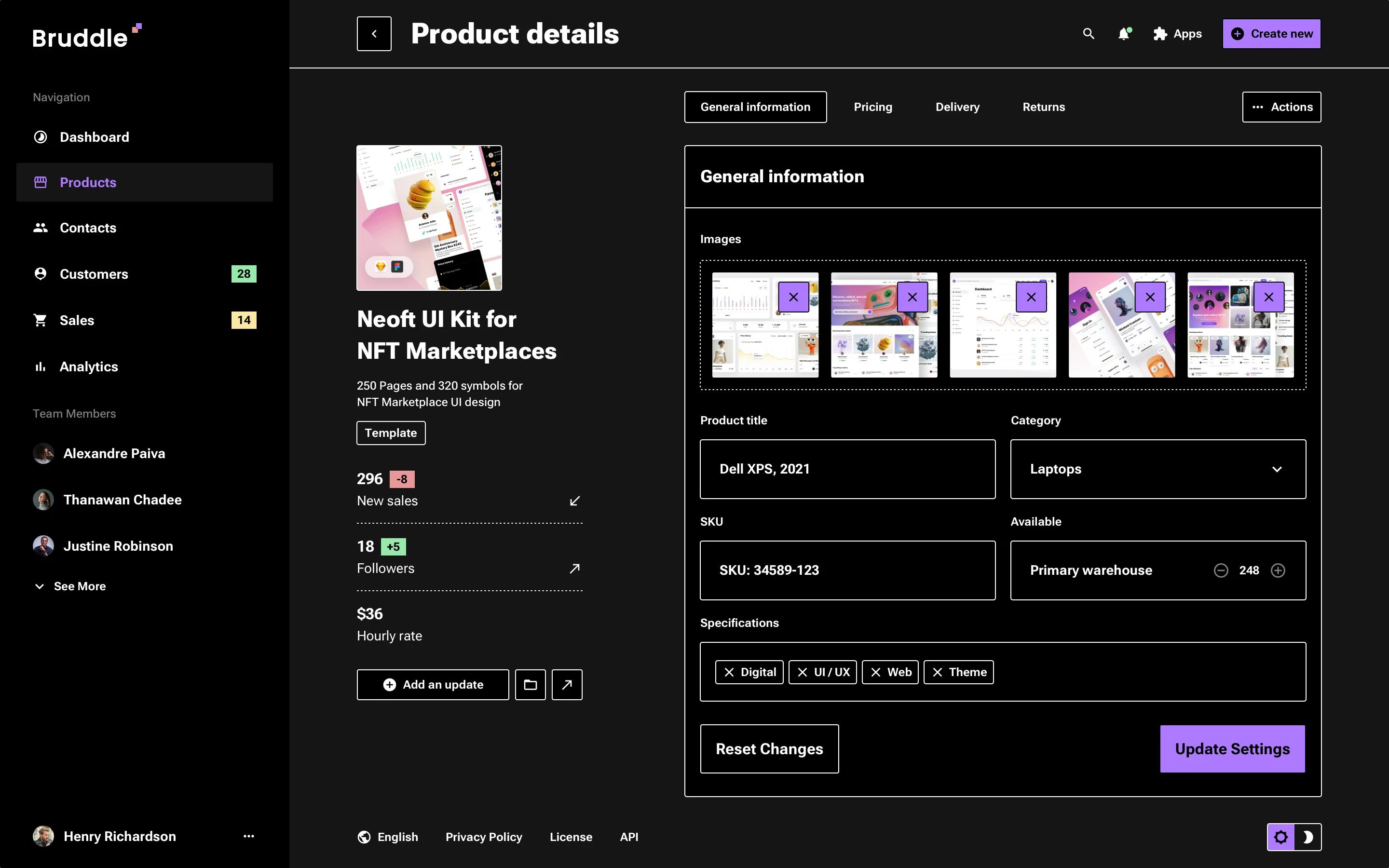 Neo-brutalism CRM Admin panel design