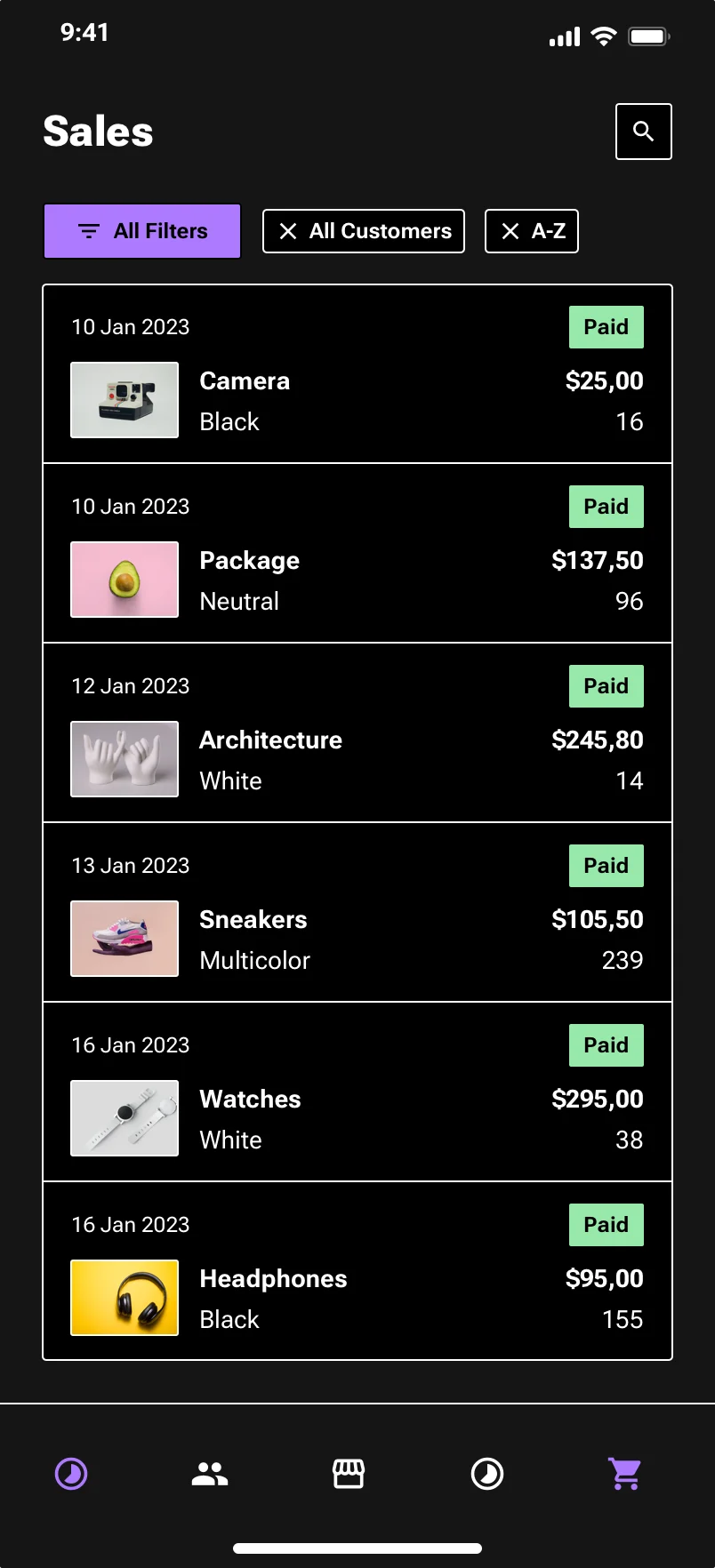 Neo-brutalism Mobile CRM design