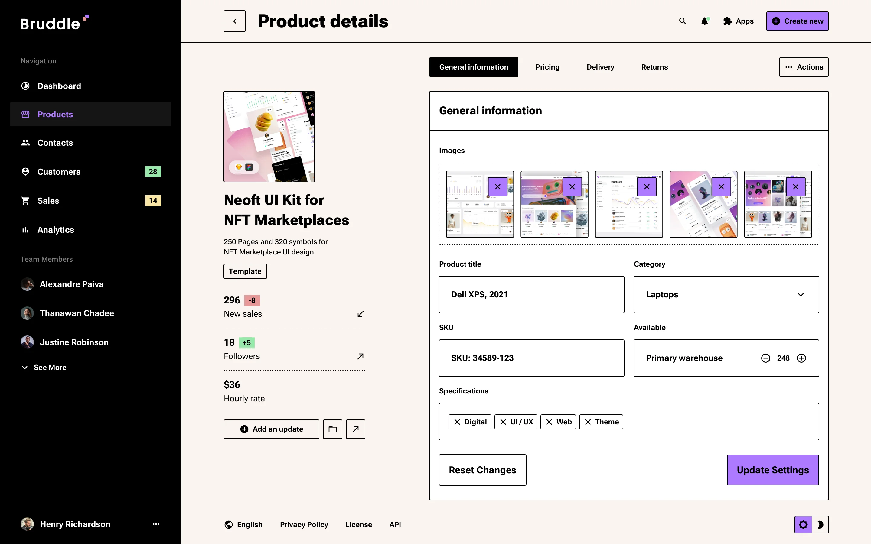 Neo-brutalism CRM Dashboard design