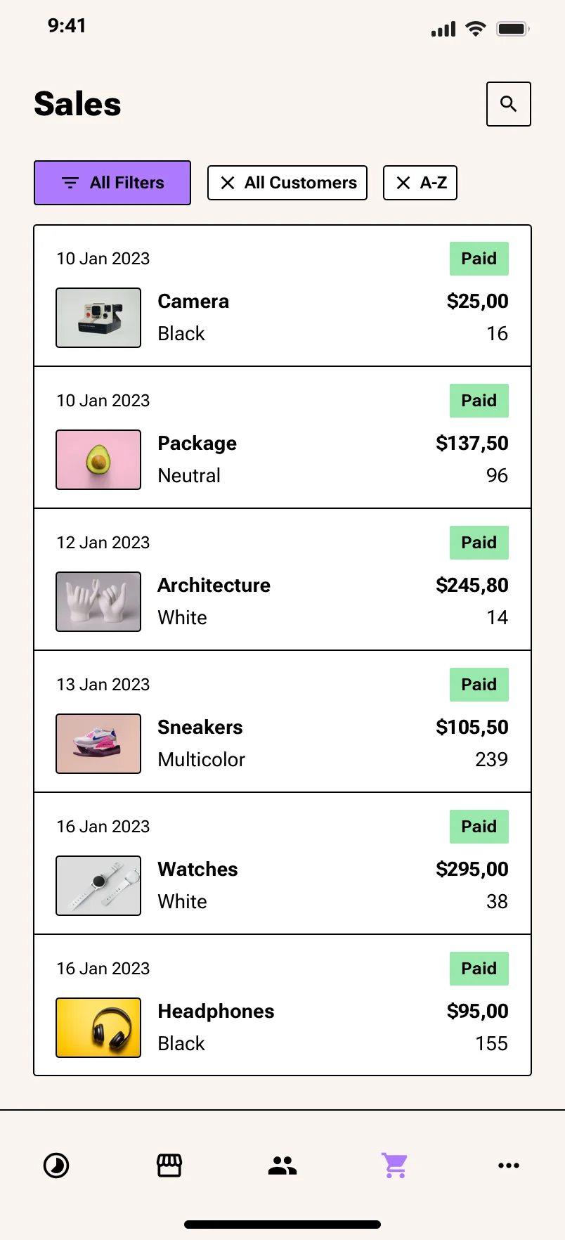 Neo-brutalism Mobile Ecommerce UI Design