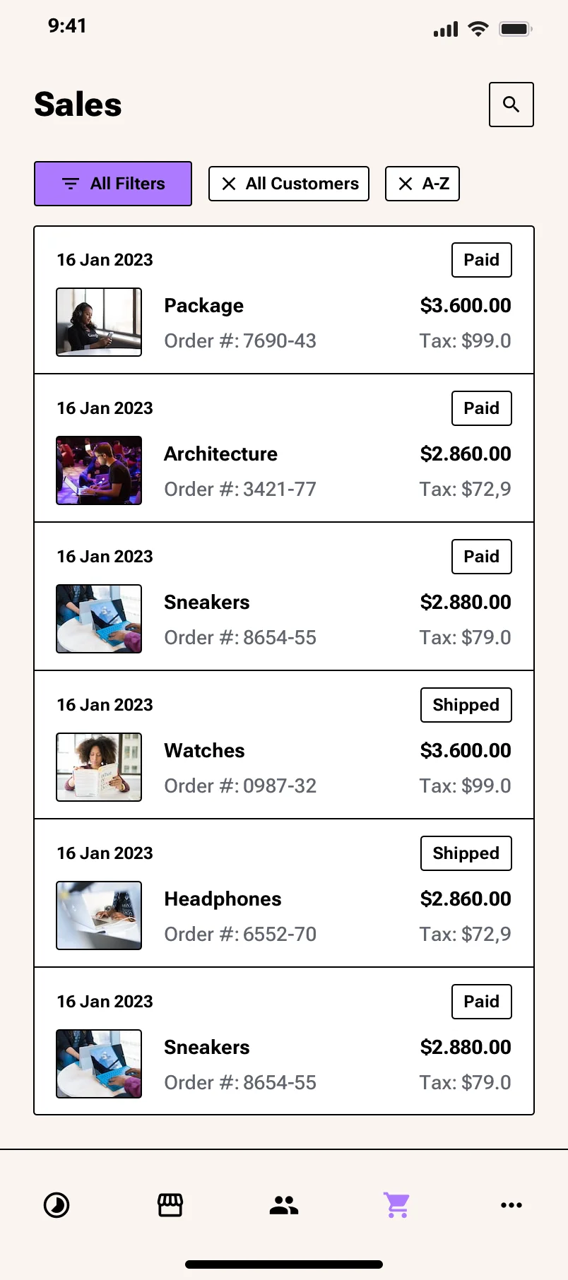 Neo-brutalism Mobile Ecommerce UI kit