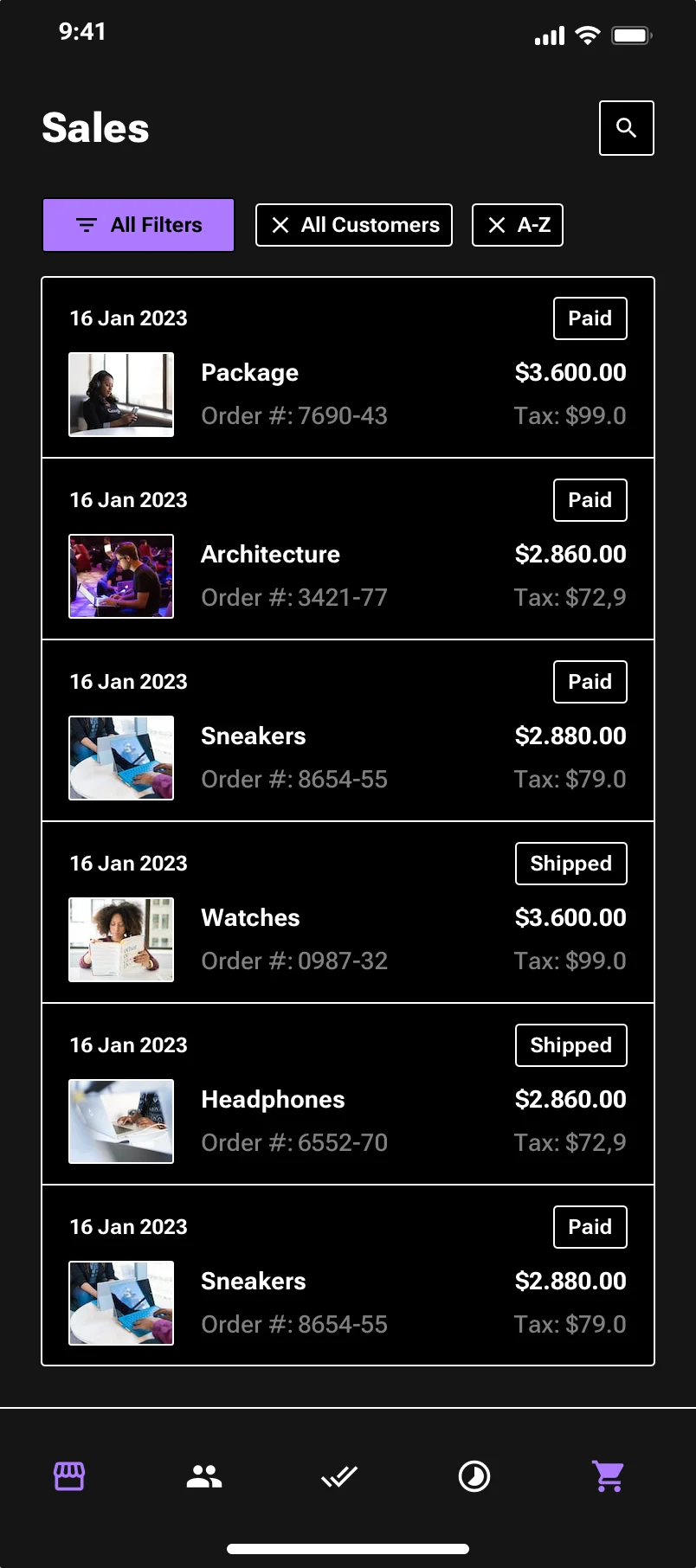 Neo-brutalism Mobile CRM app design
