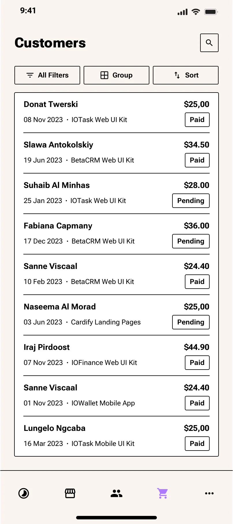 Neo-brutalism mobile app design