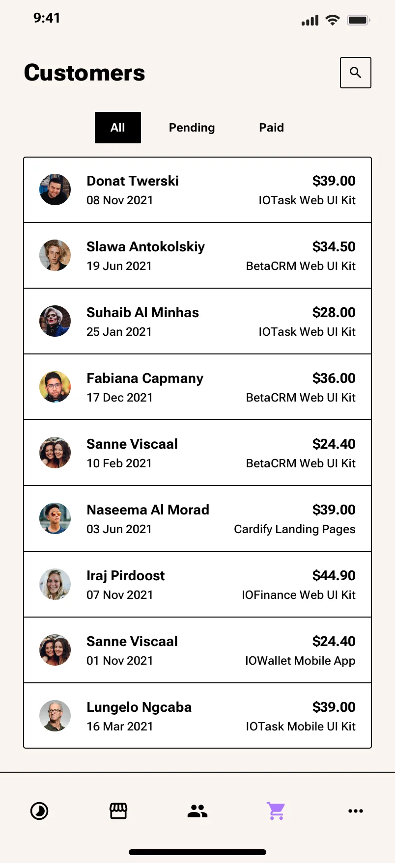 Neo-brutalism mobile e-commerce app design