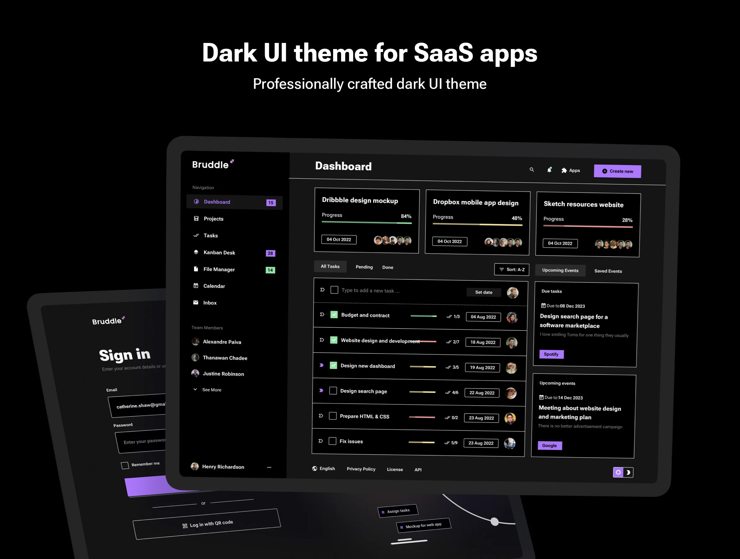 Neo brutalism Dark UI Theme