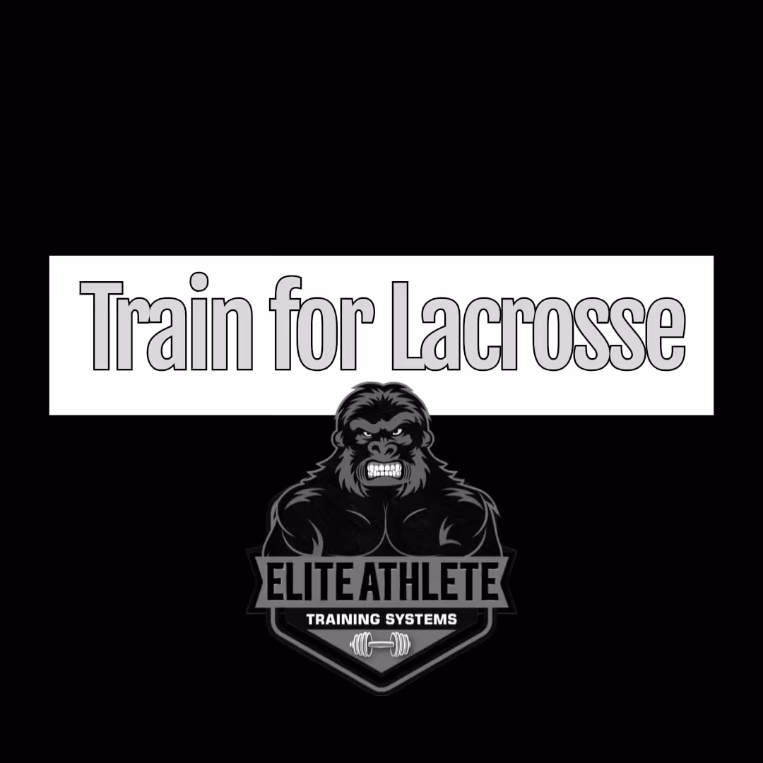 Logo featuring a muscular gorilla with text Train for Lacrosse and Elite Athlete Training Systems.