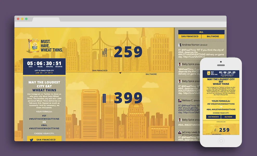 Wheat Thins campaign site header